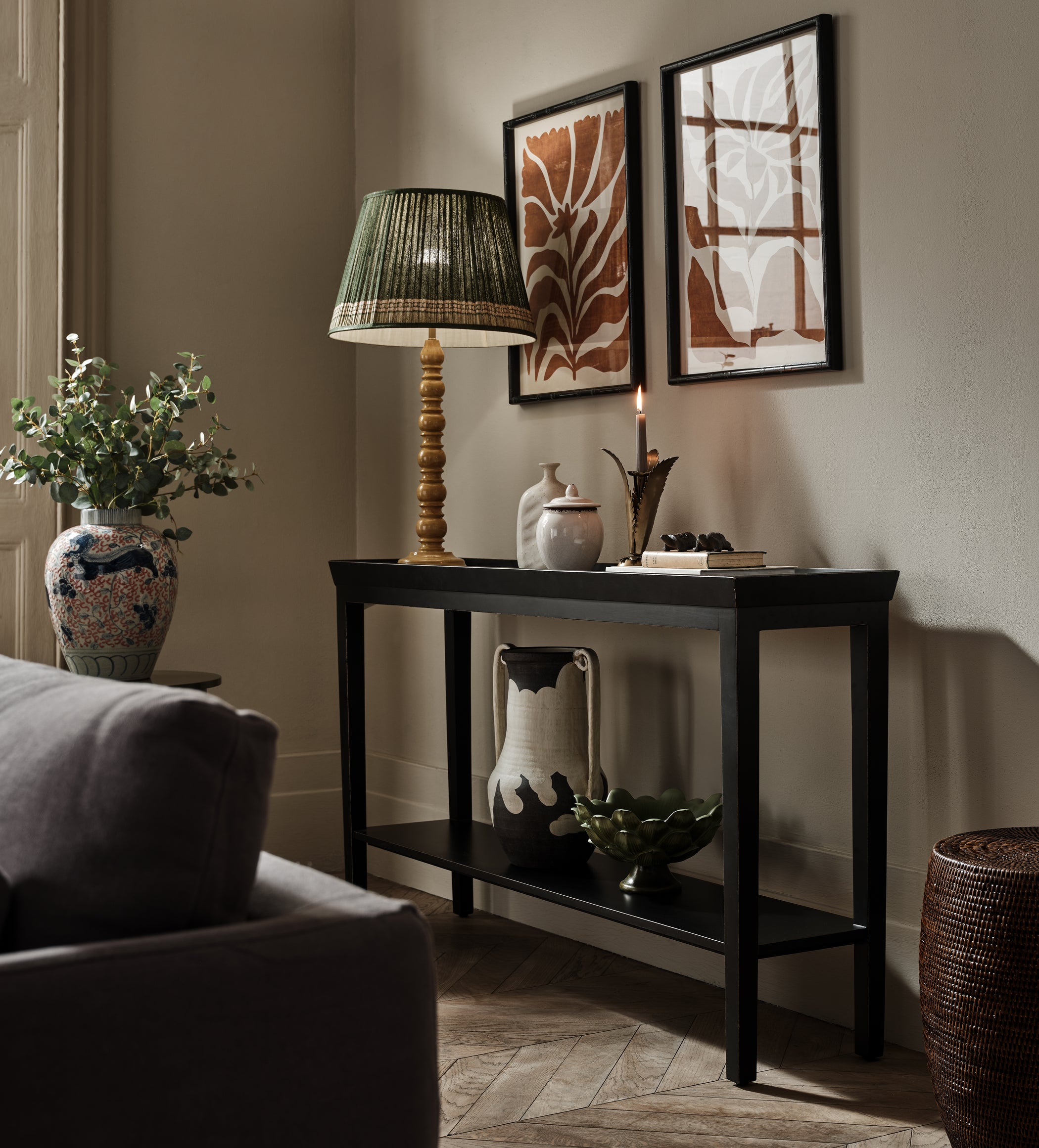 Gustavian Console Table - Jet