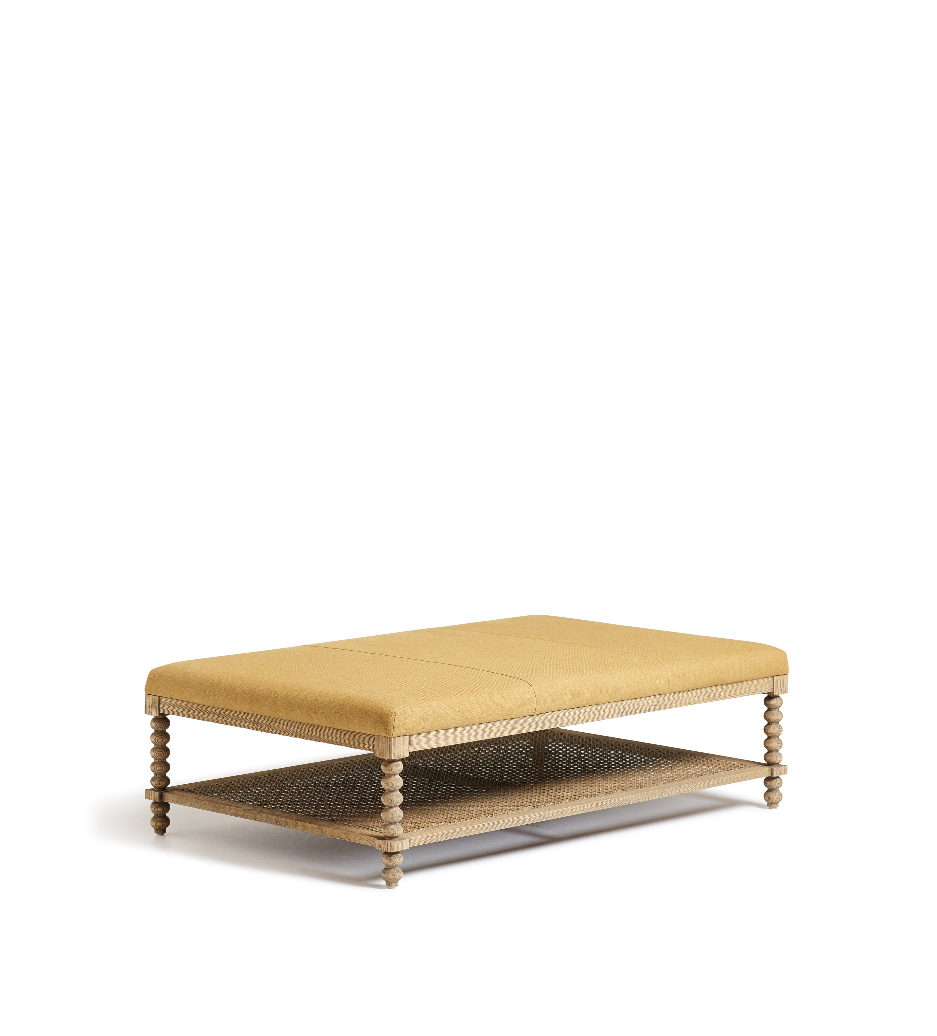 Gwendolen Linen Ottoman - Dijon | OKA