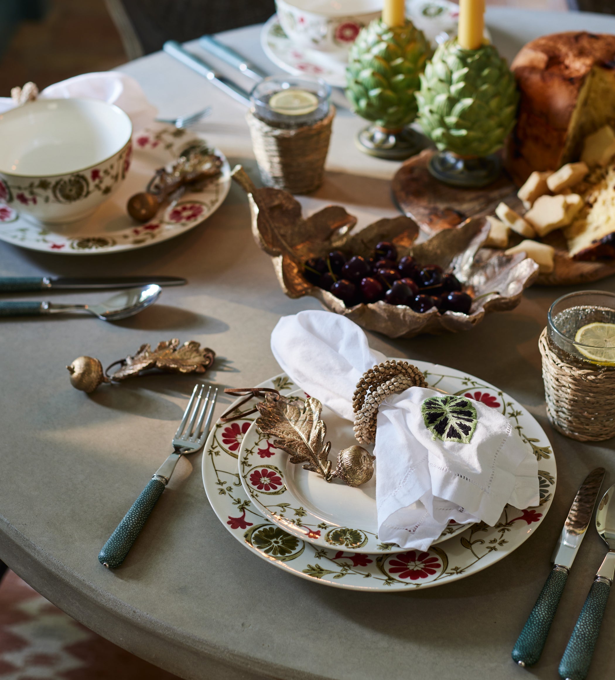 Hanging Acorns - Set of Five - Gold