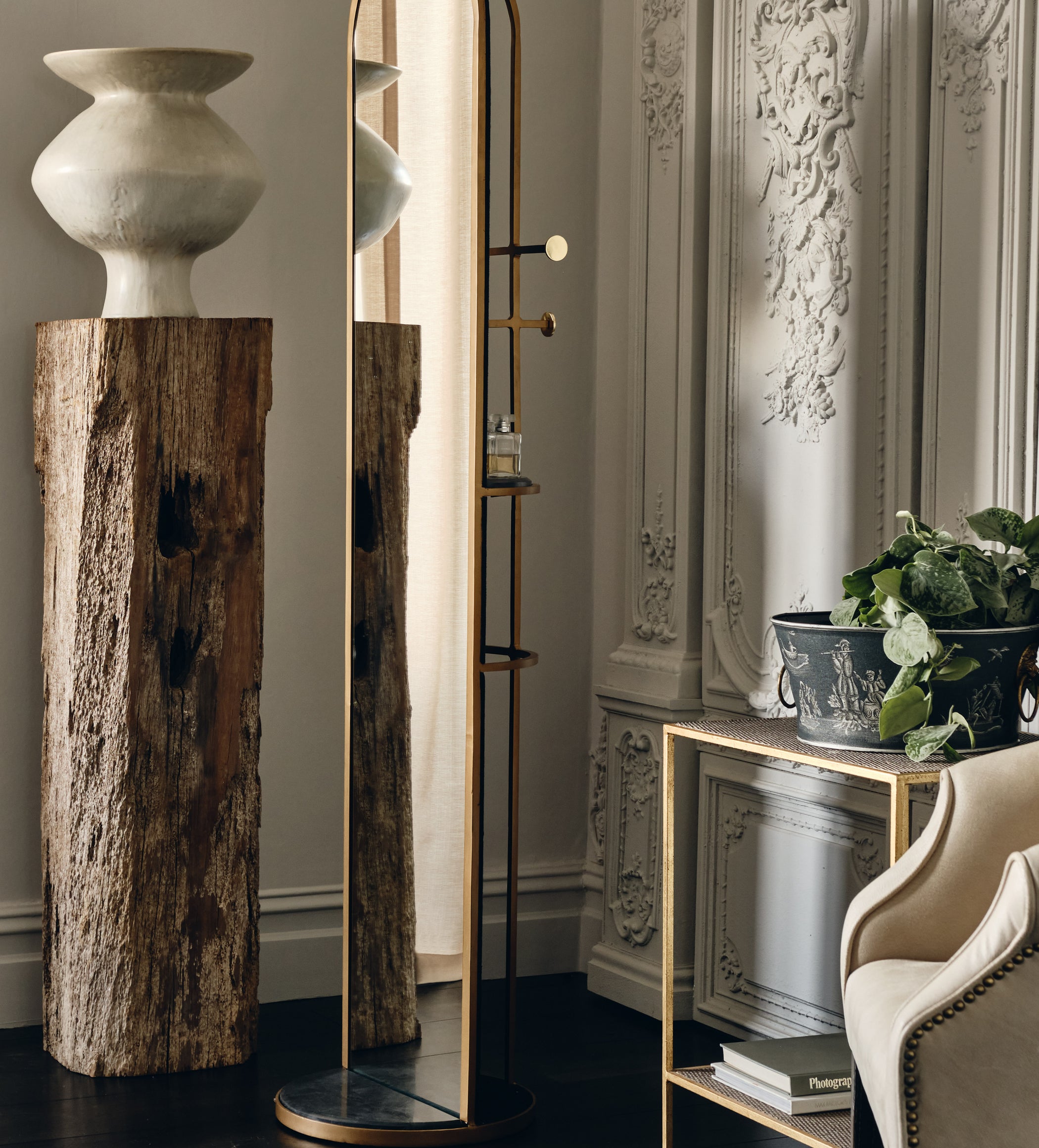 Hark Standing Mirror - Marble/Brass