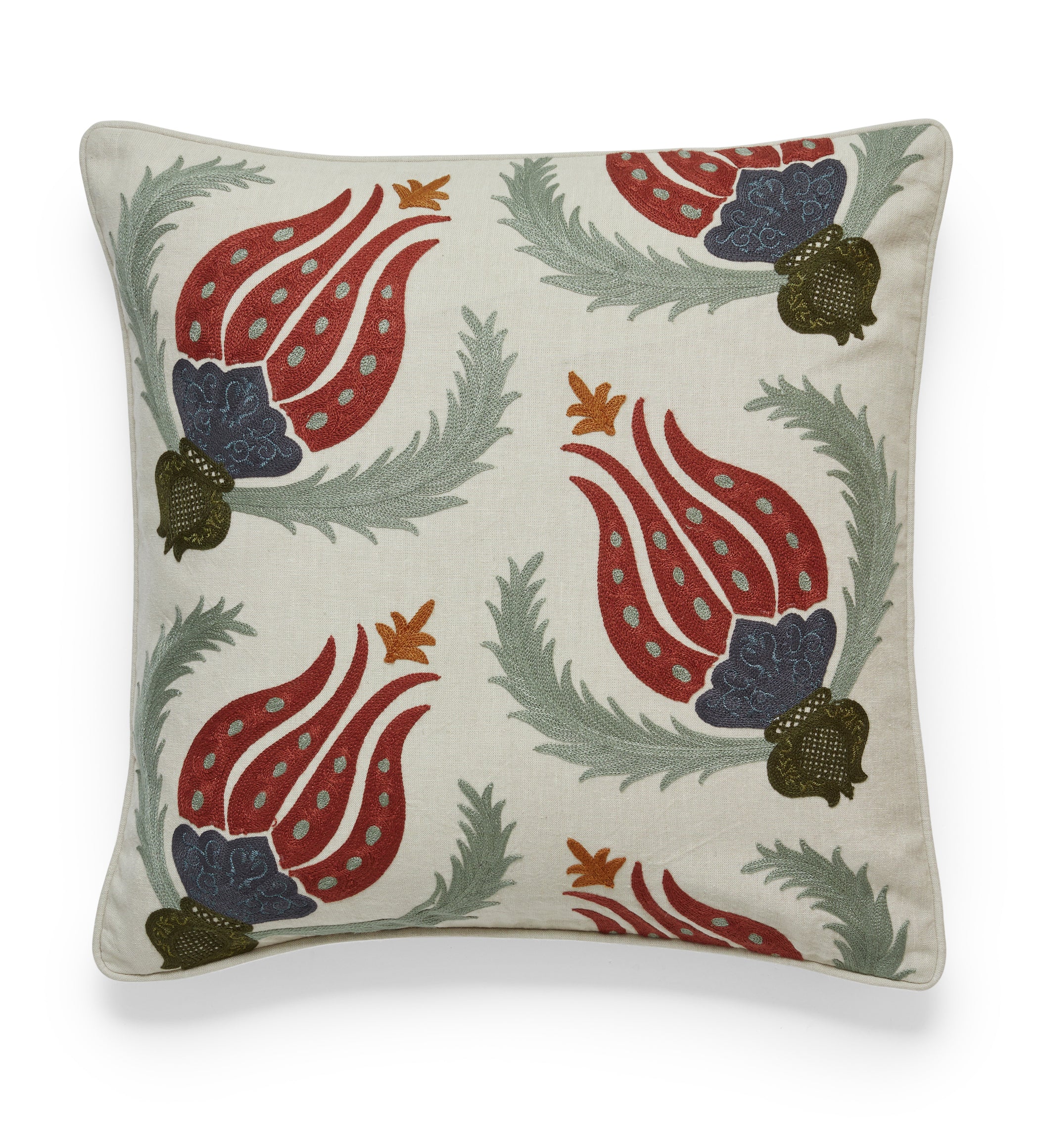 Hazra Cushion Cover - Air Force Blue/Russet