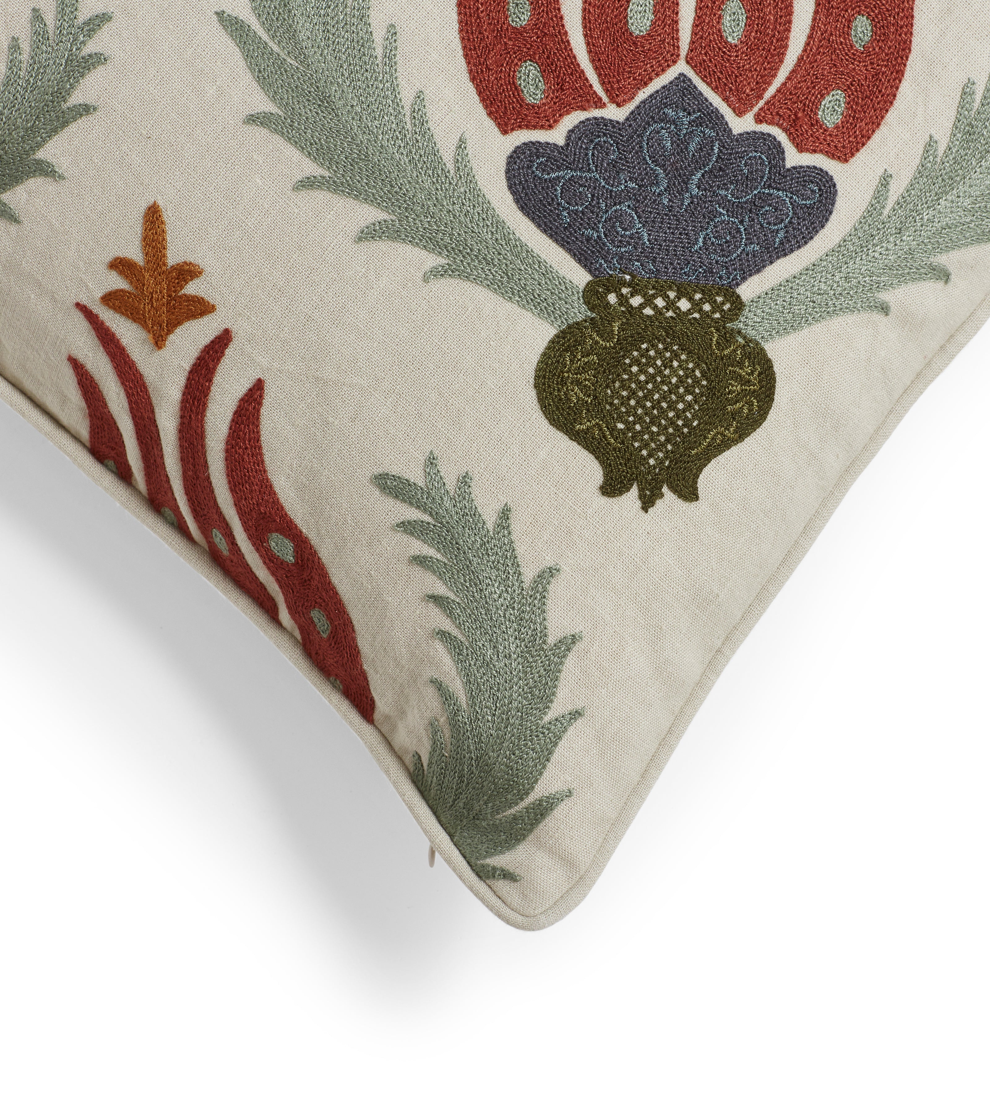 Hazra Cushion Cover - Air Force Blue/Russet