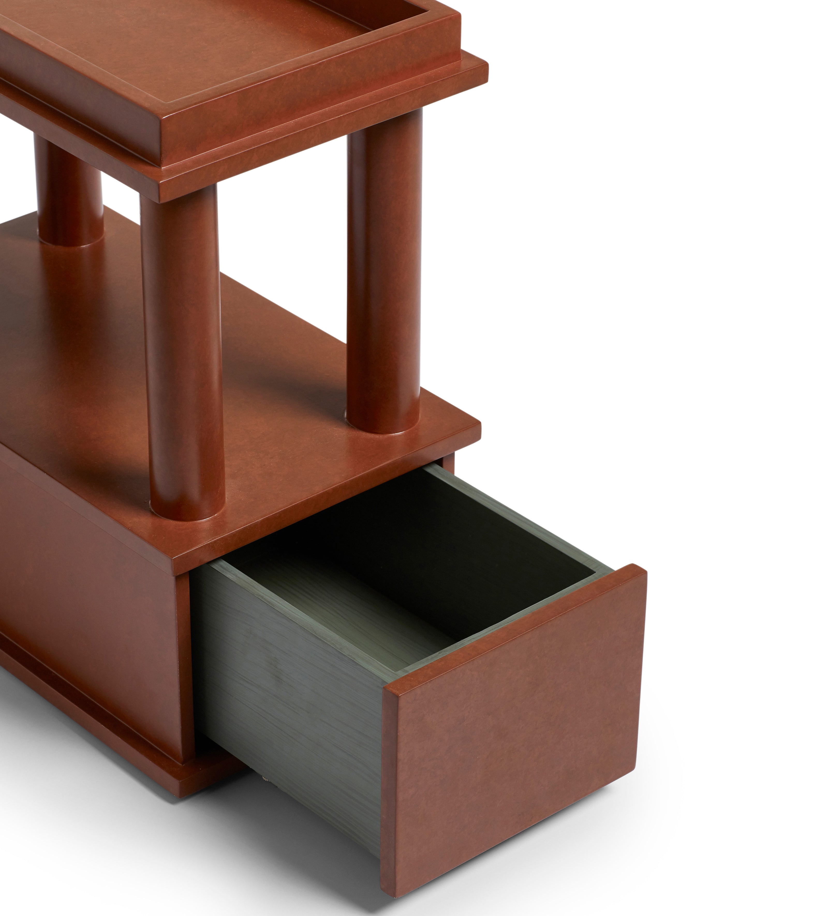 Herbert Sofa Side Table - Earthy Red