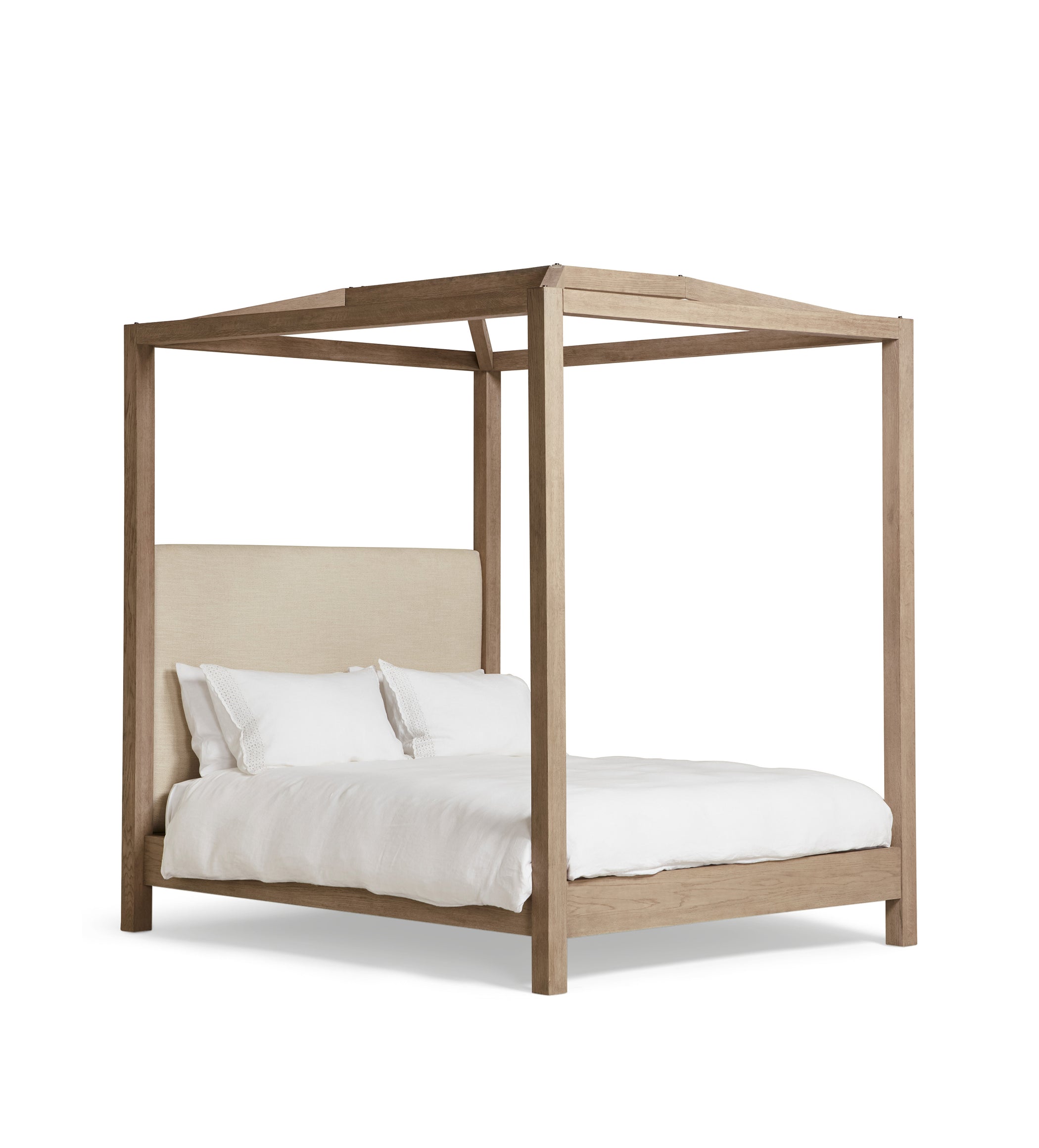 Hester Four-Poster Bed - Super King - Bleached Oak