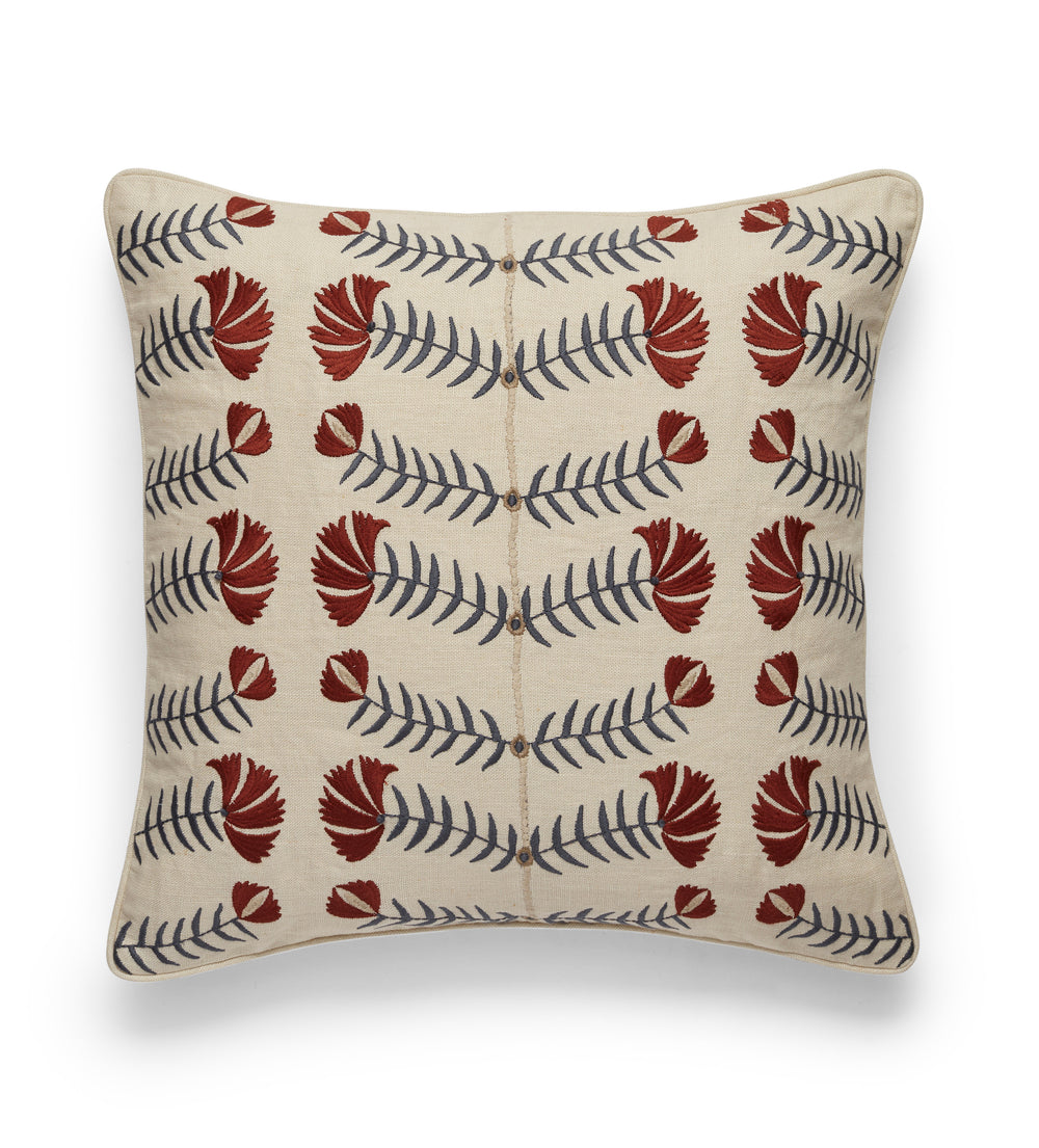 Highweald Cushion Cover - Red/Air Force Blue