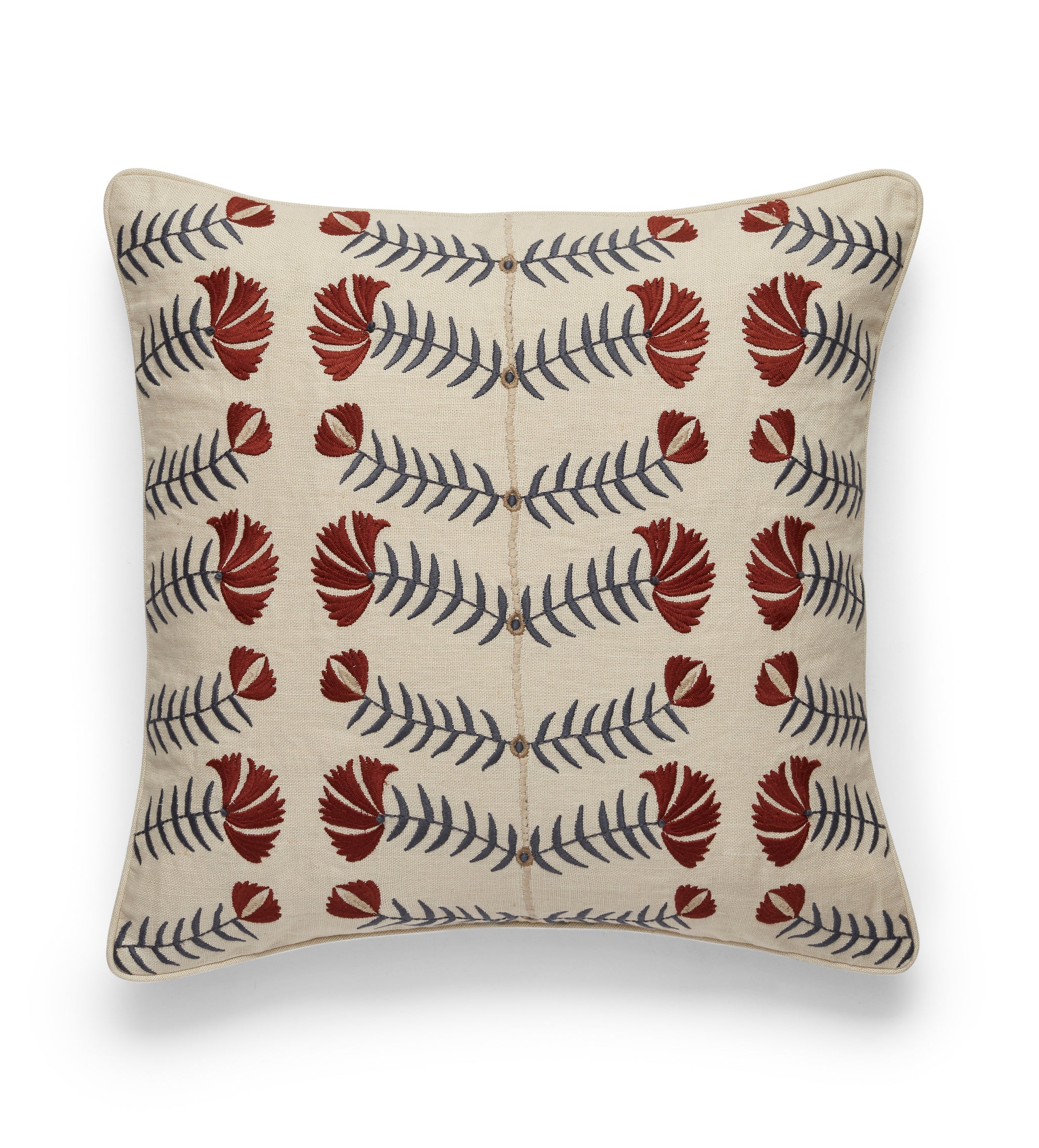 Highweald Cushion Cover - Red/Air Force Blue