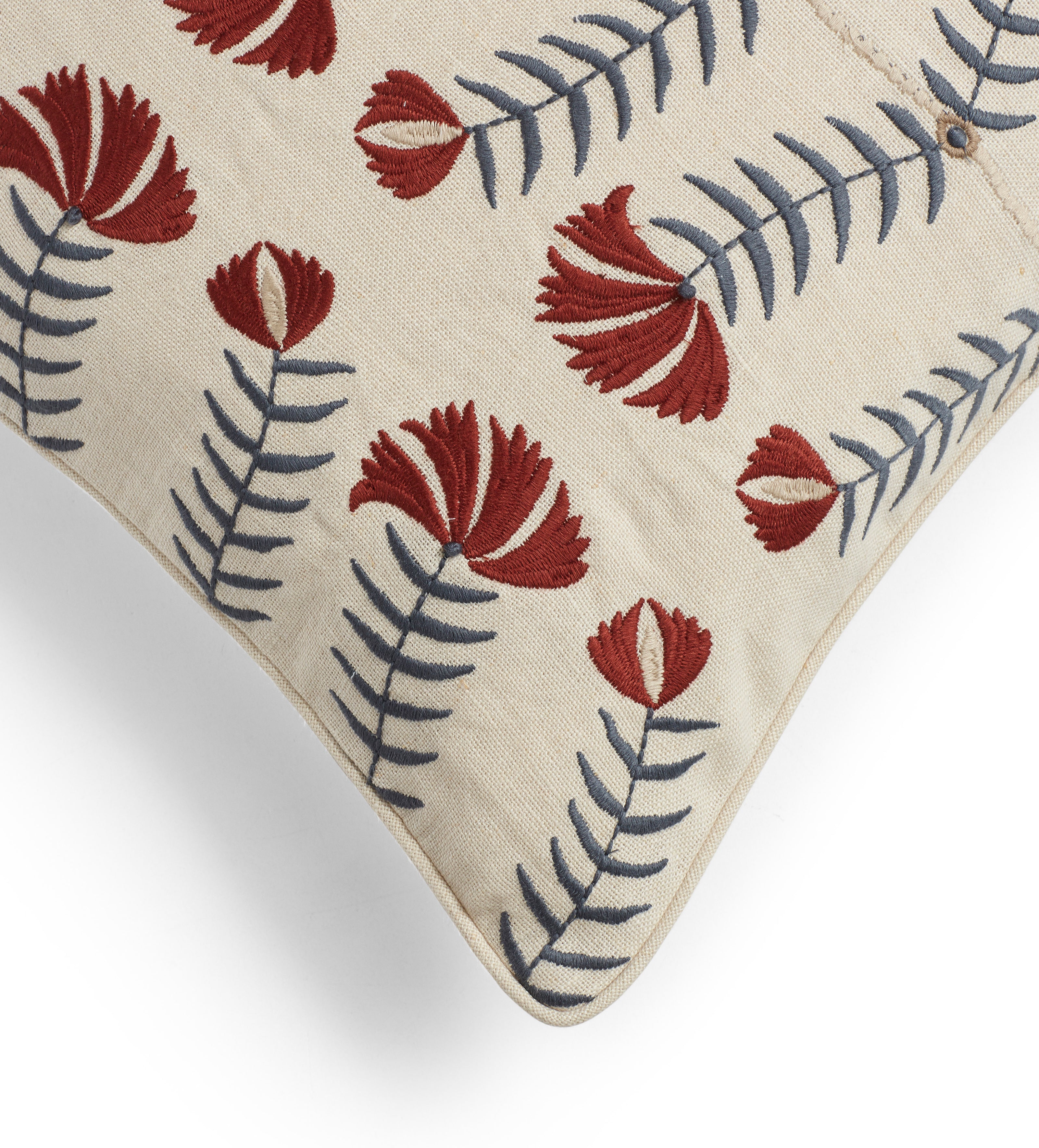 Highweald Cushion Cover - Red/Air Force Blue