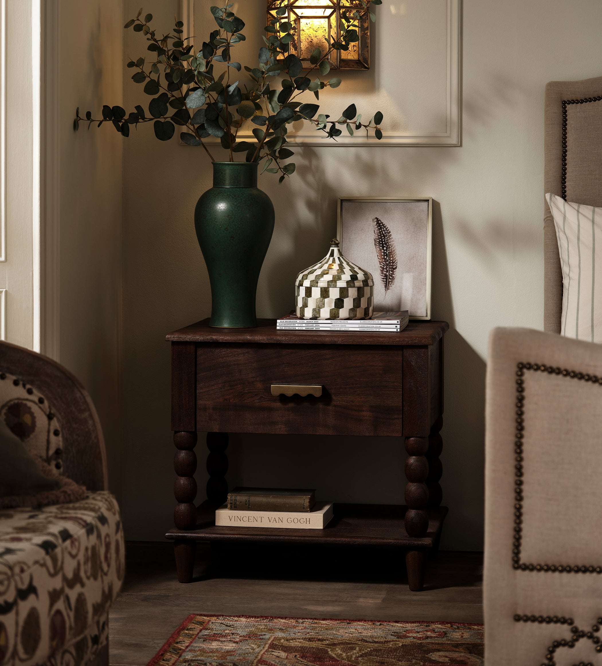 Hilltop Bedside Table – Smoked Acacia
