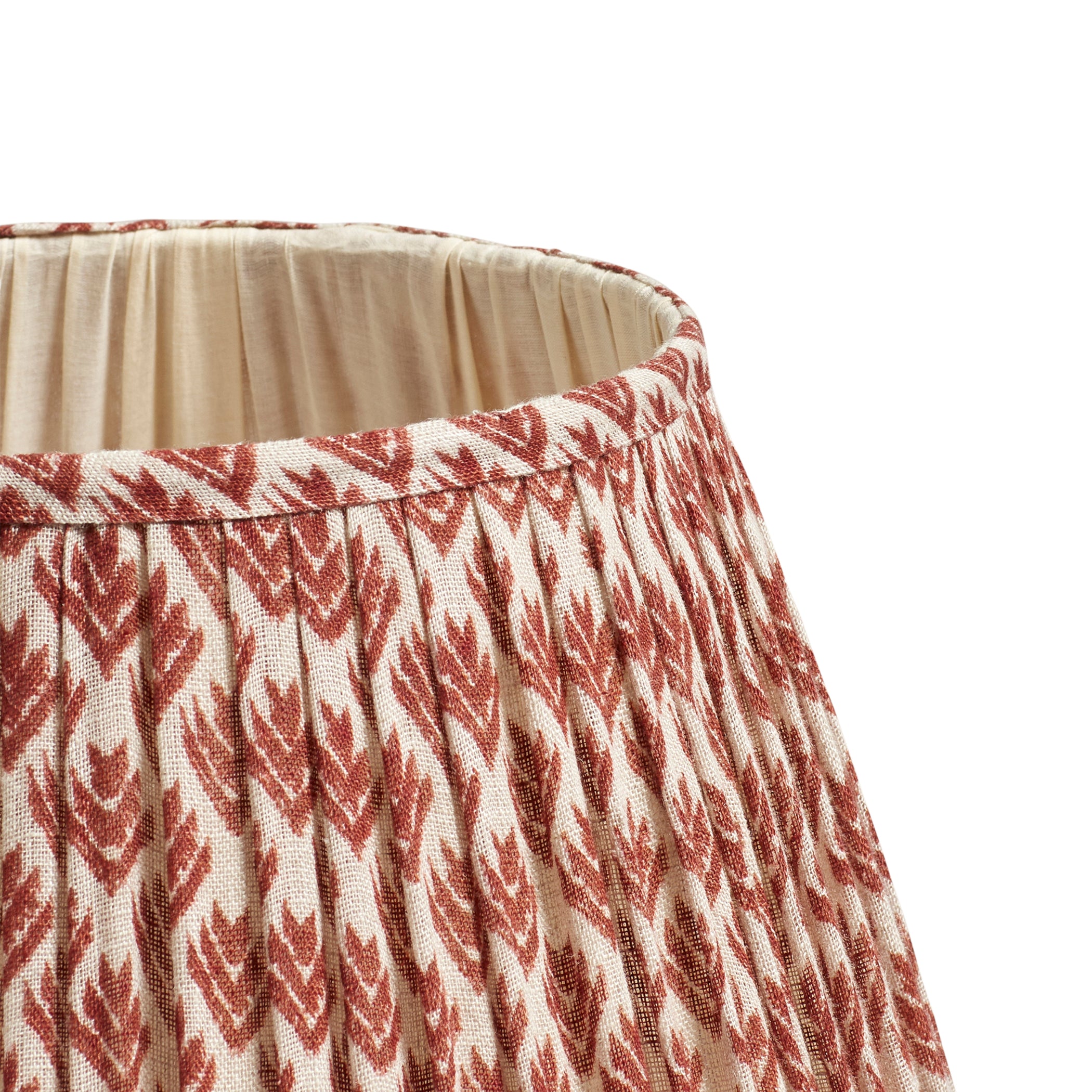 Hirkani Pleated Linen Lampshade 35cm - Blood Orange