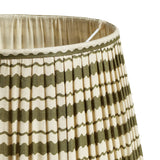 Hurley Pleated Silk Lampshade 35cm - Green/Natural