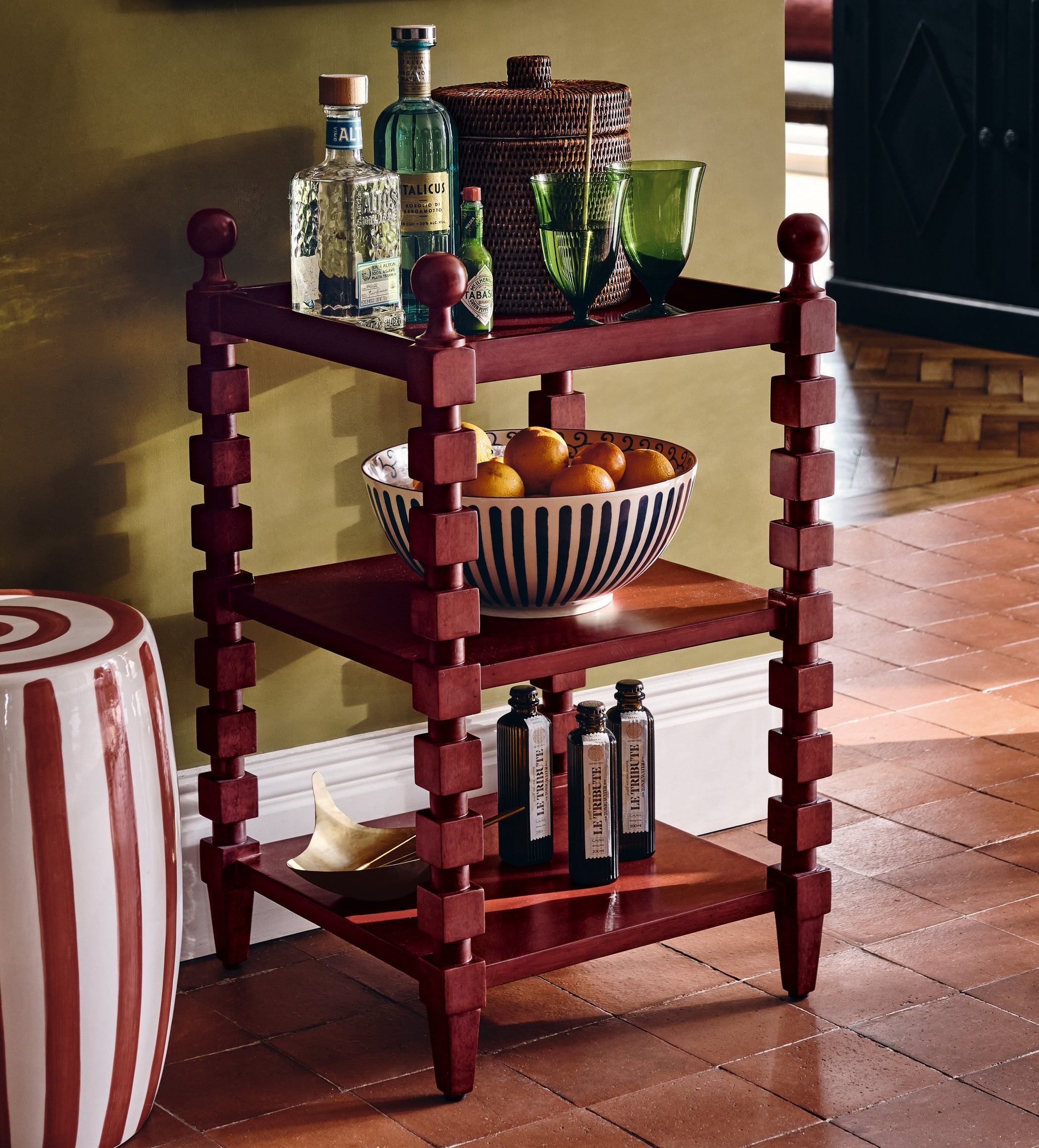 Huxley Side Table - Brushed Red