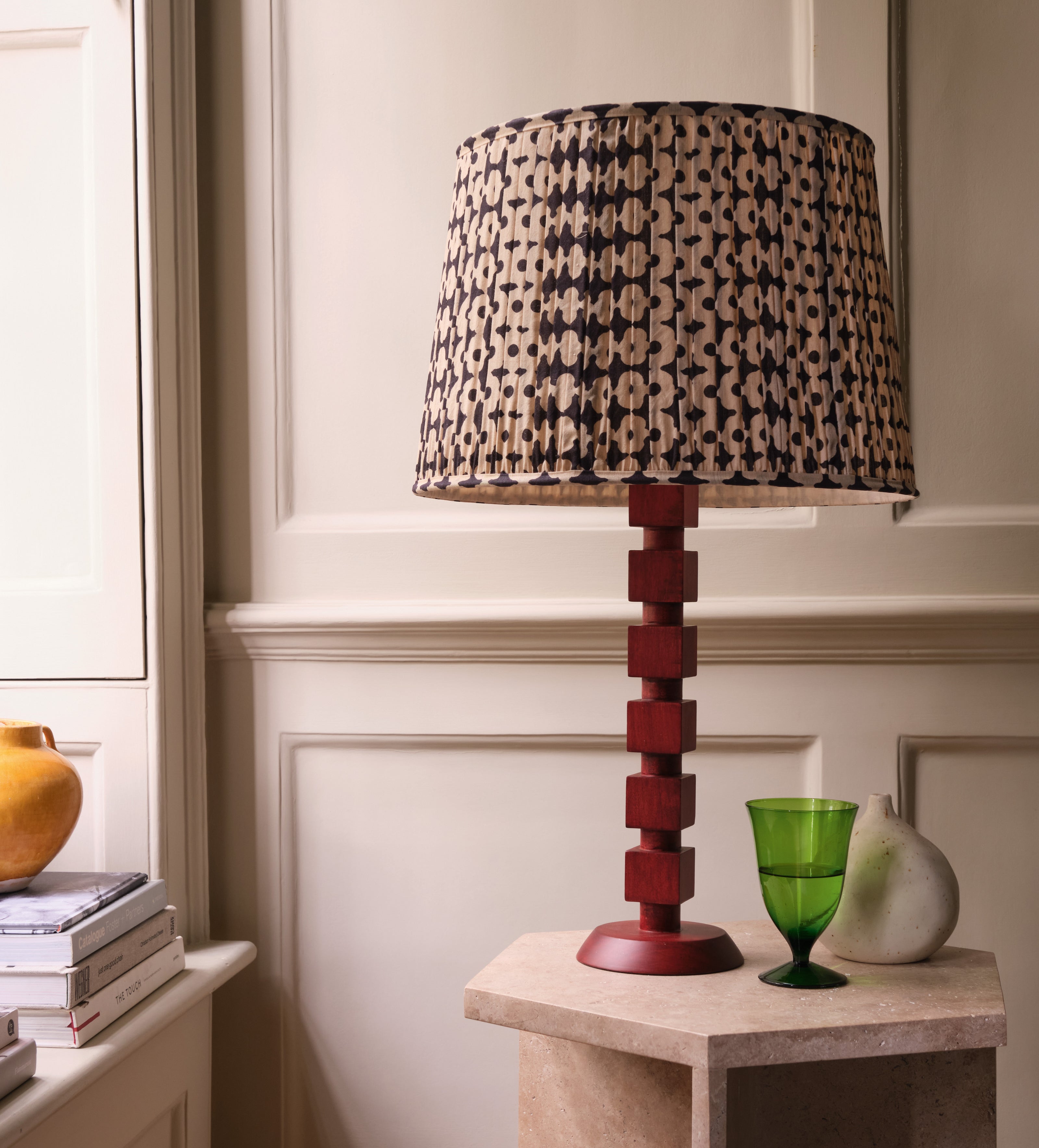 Huxley Table Lamp Brushed Red OKA