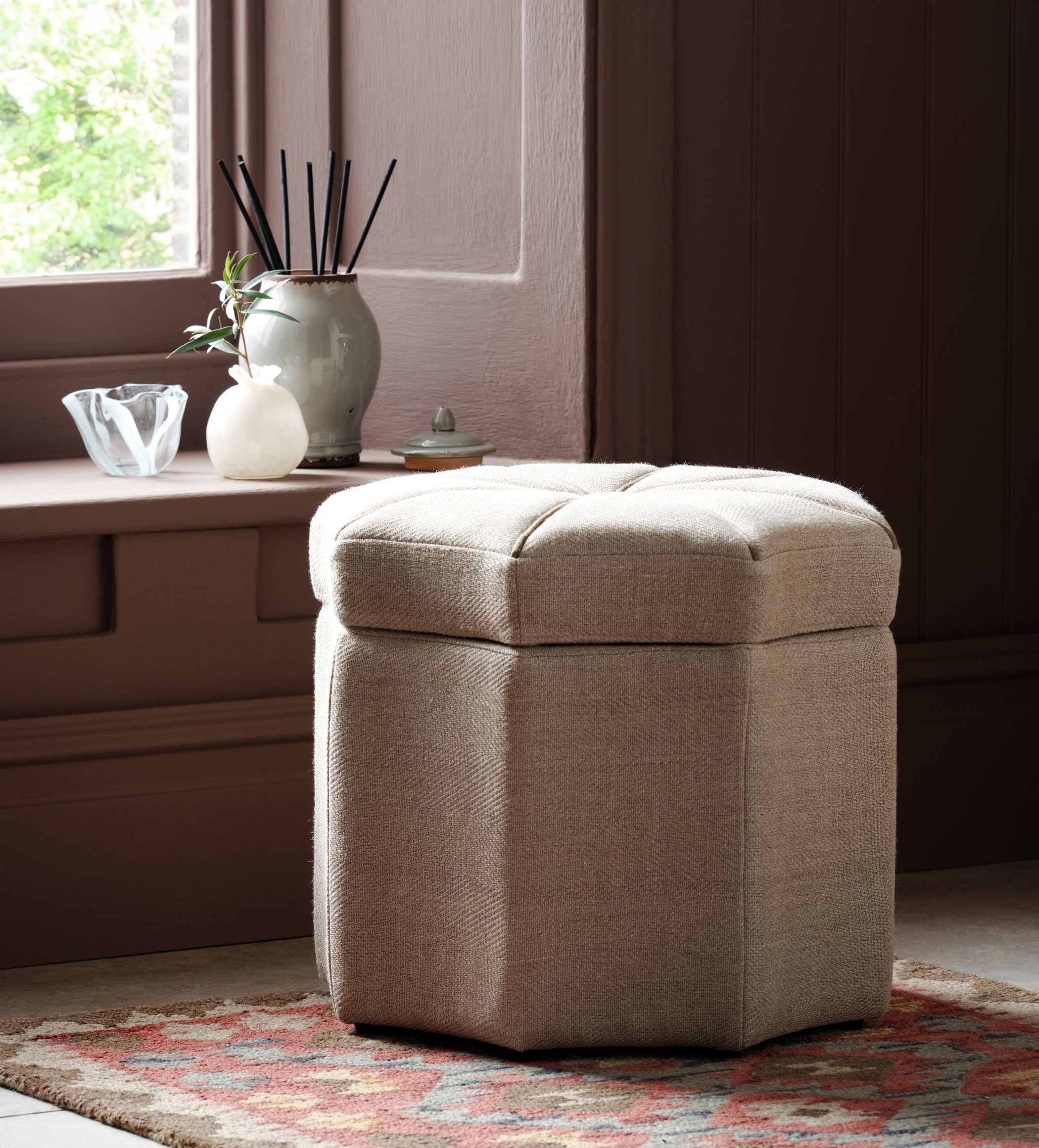 Iford Storage Ottoman - Wild Oats/Lichen