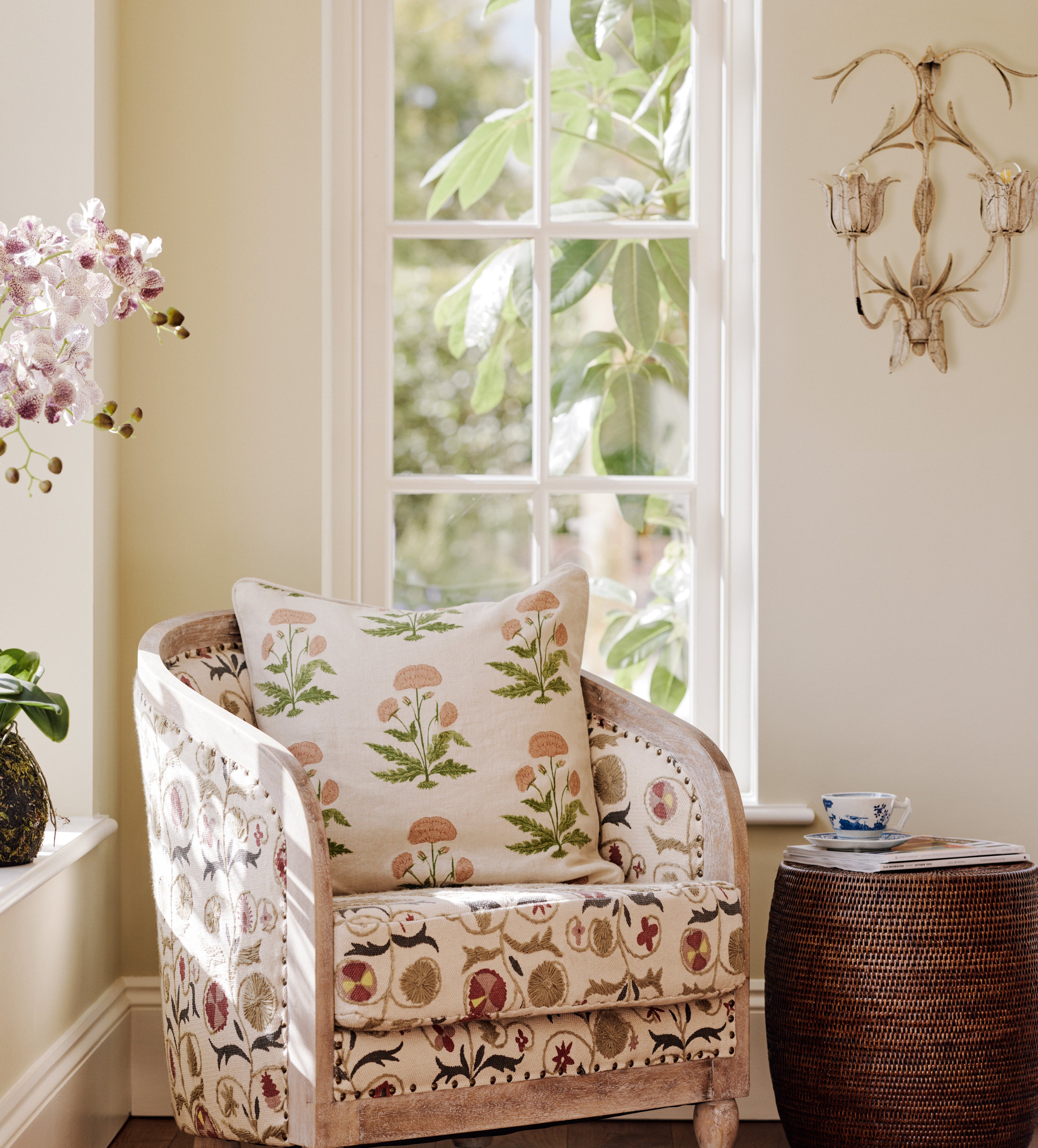 Imber Poppy Cushion Cover - Apricot