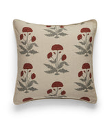 Imber Poppy Cushion Cover - Warm Red