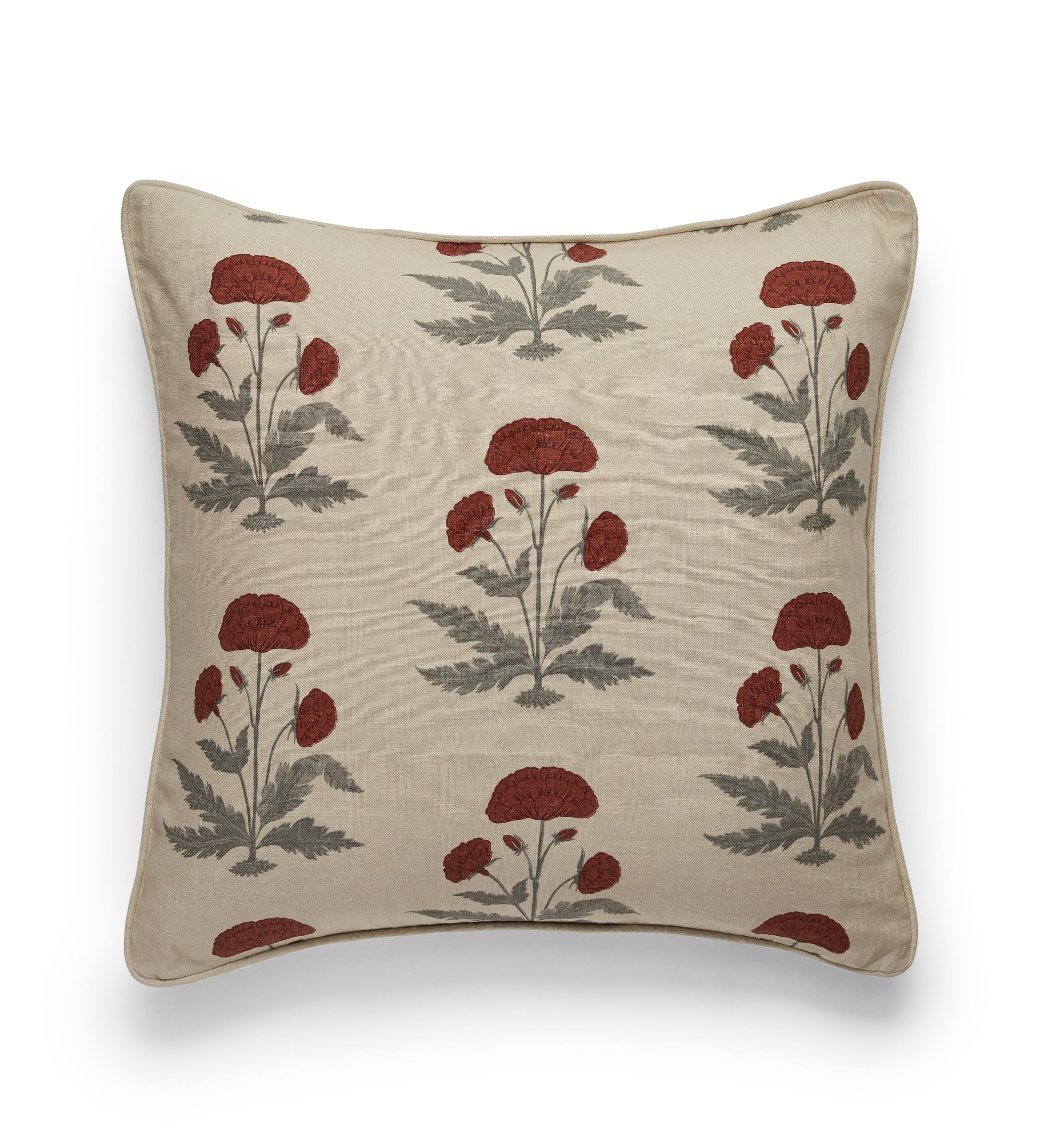 Imber Poppy Cushion Cover - Warm Red