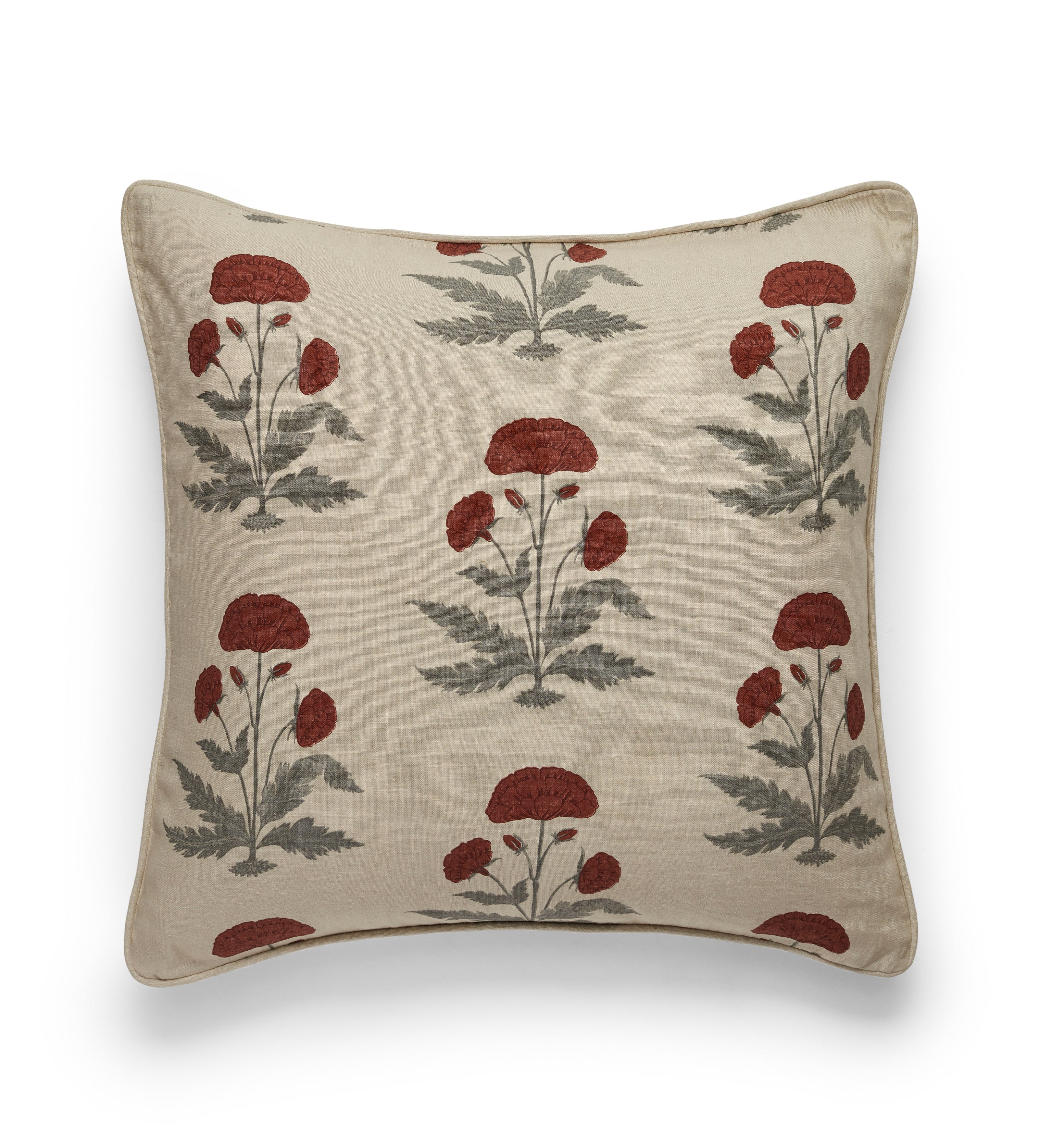 Imber Poppy Cushion Cover - Warm Red