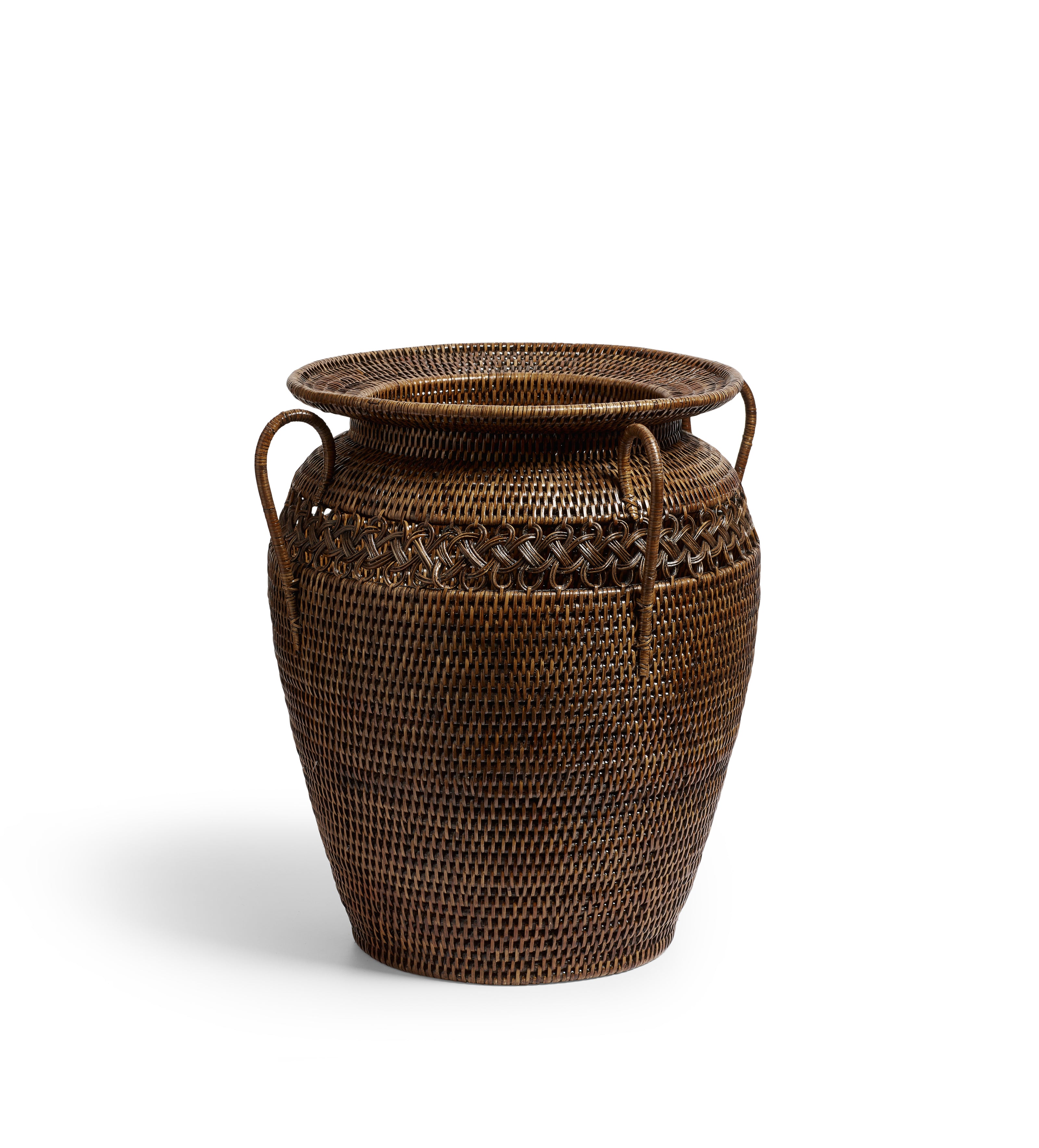 Indah Rattan Vase - Antique Brown