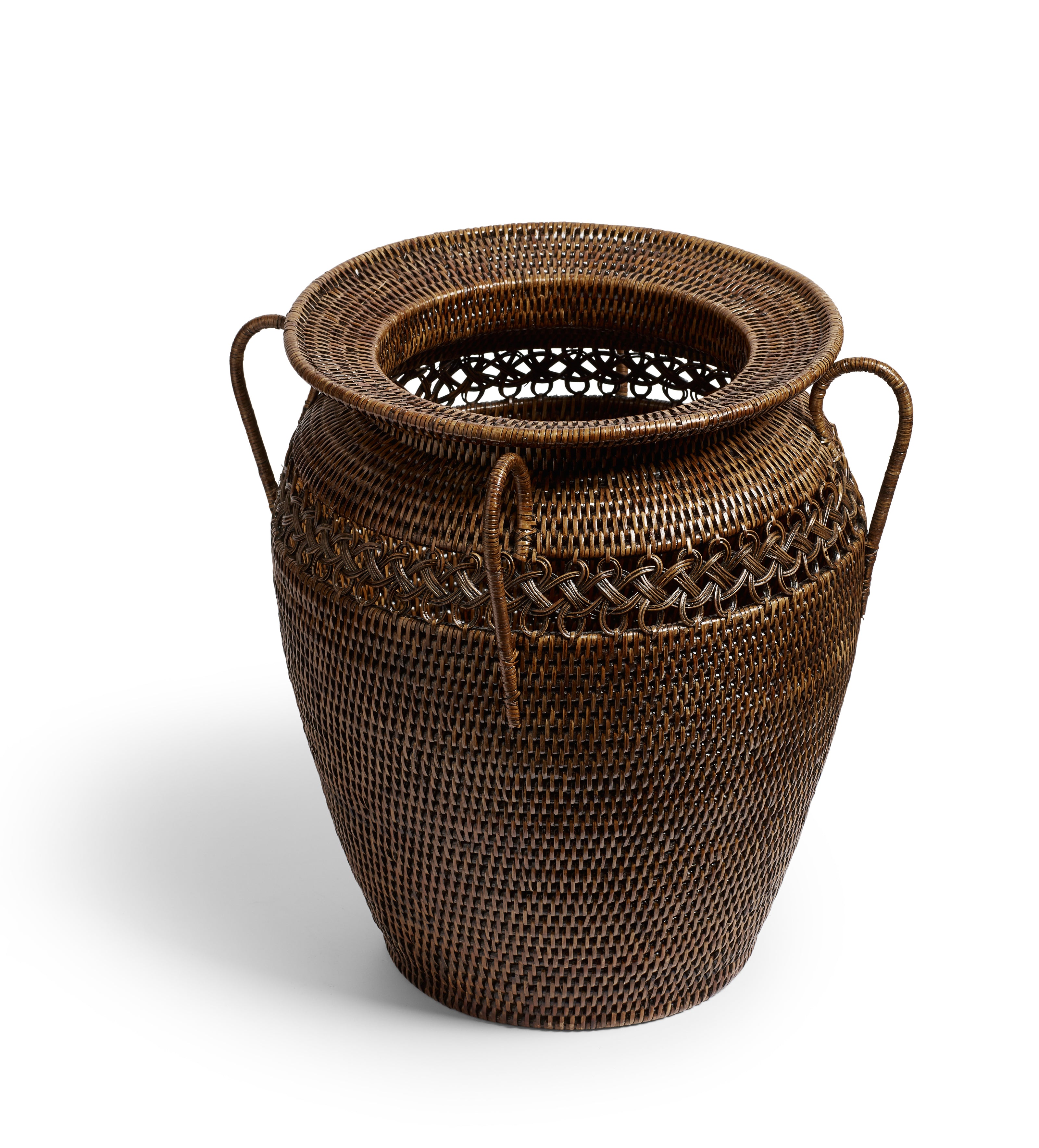 Indah Rattan Vase - Antique Brown