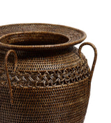 Indah Rattan Vase - Antique Brown