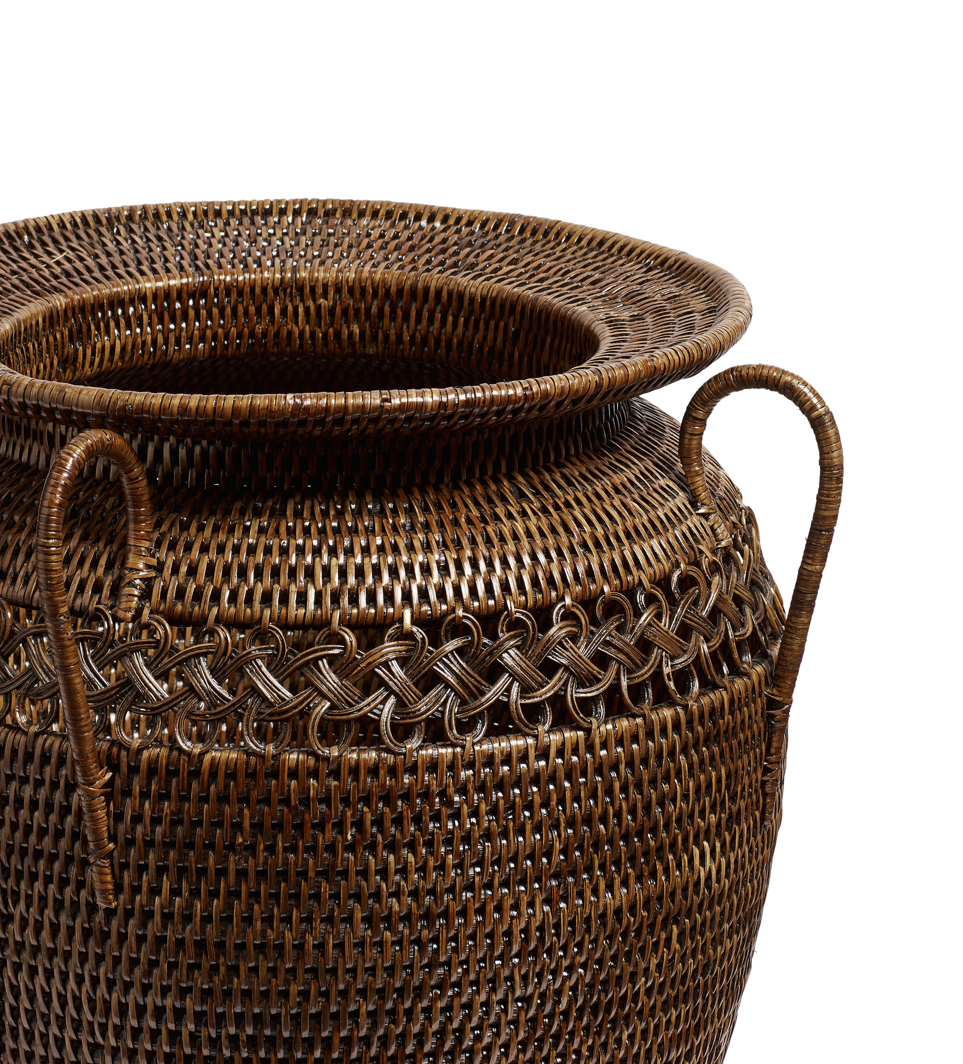 Indah Rattan Vase - Antique Brown