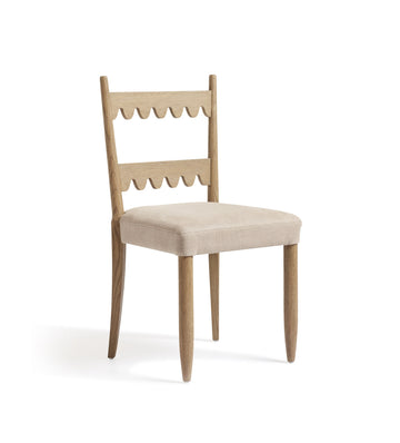 Jennie Linen Dining Chair - Weathered Oak