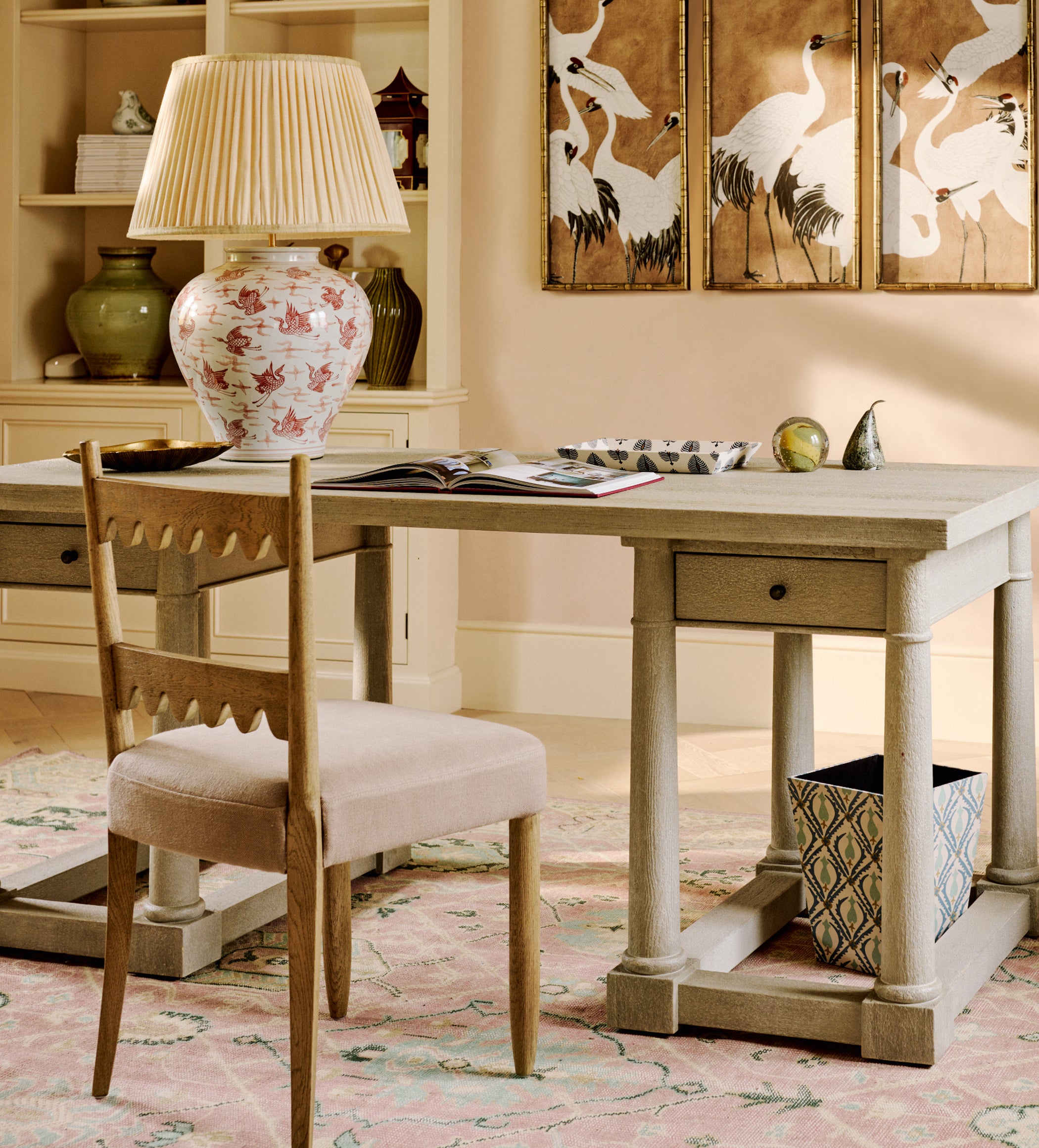 Jennie Linen Dining Chair - Weathered Oak