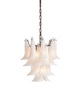 Kaihua Tiered Glass Chandelier - Small - White
