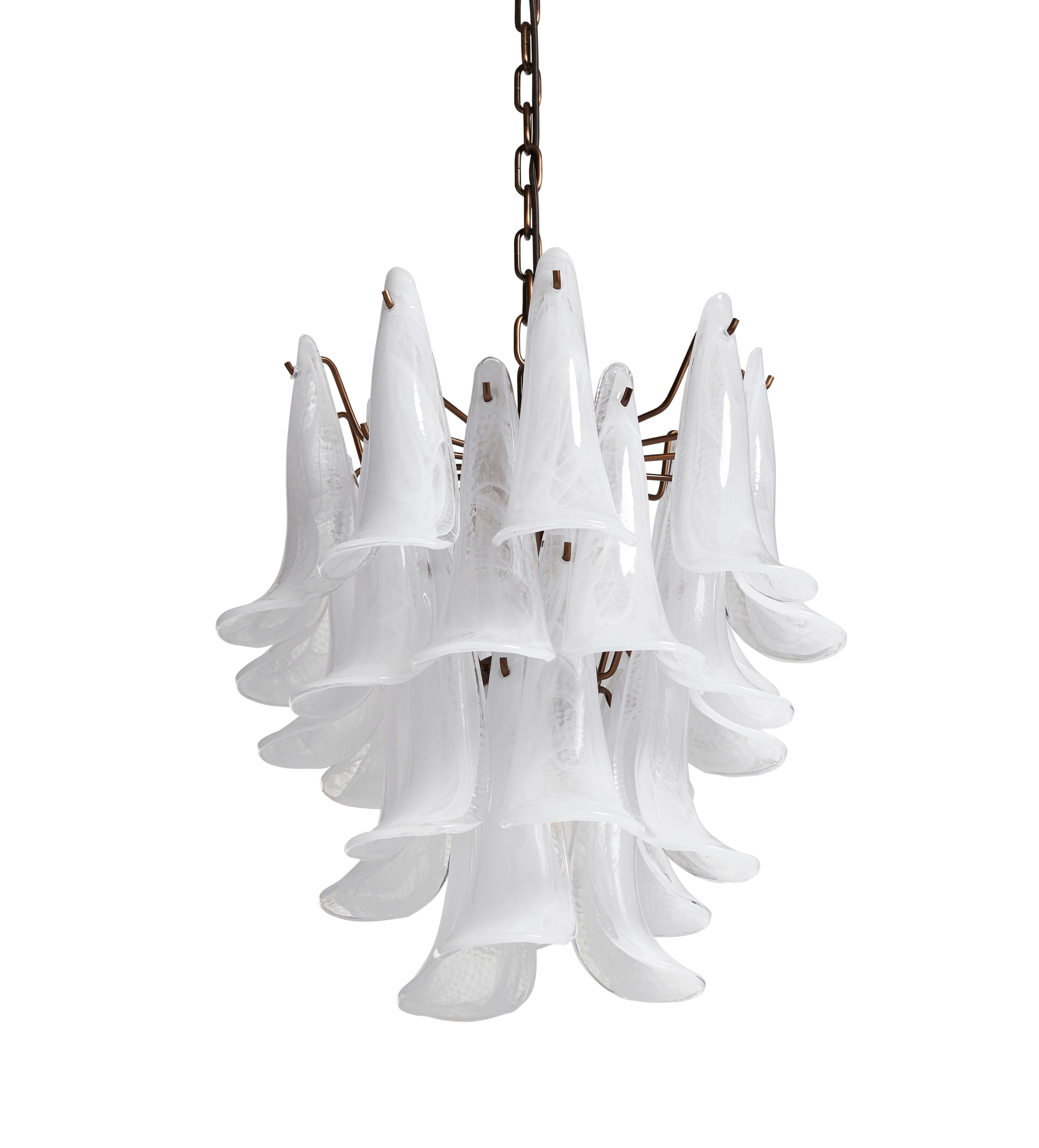 Kaihua Tiered Glass Chandelier - Small - White
