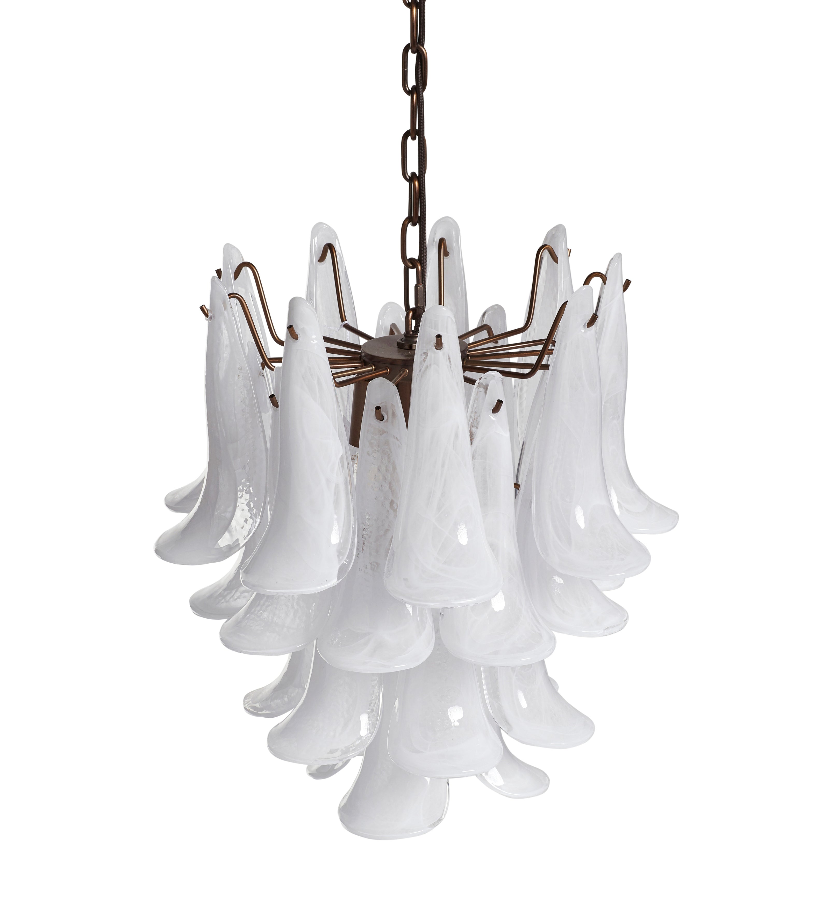 Kaihua Tiered Glass Chandelier - Small - White