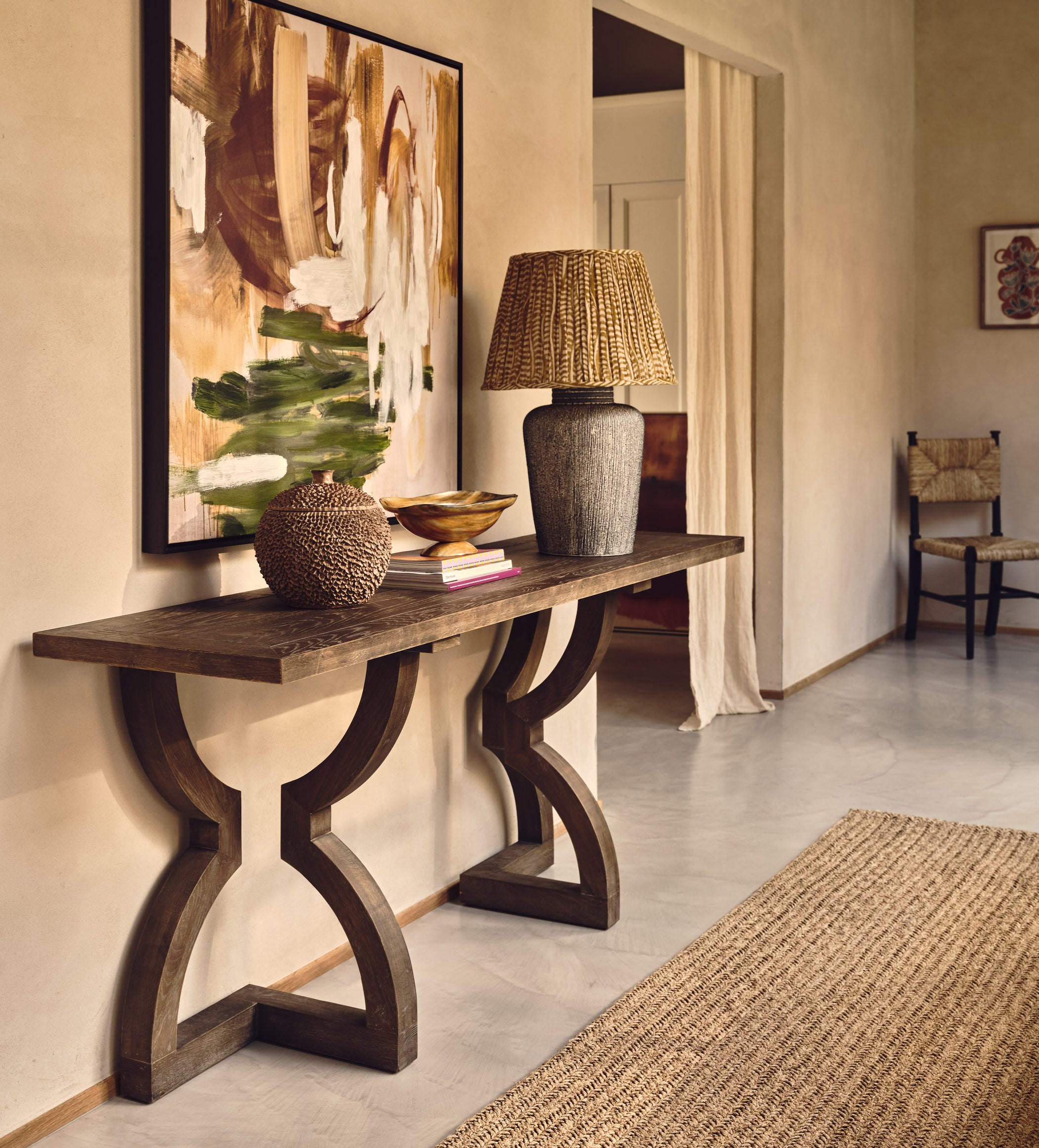 Kaishu Console Table - Watered Grey
