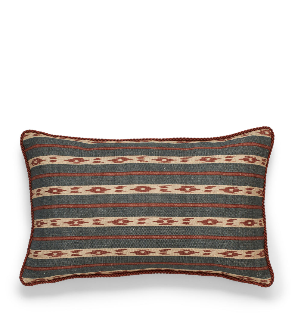 Kalimantan Cushion Cover - Air Force Blue/Russet