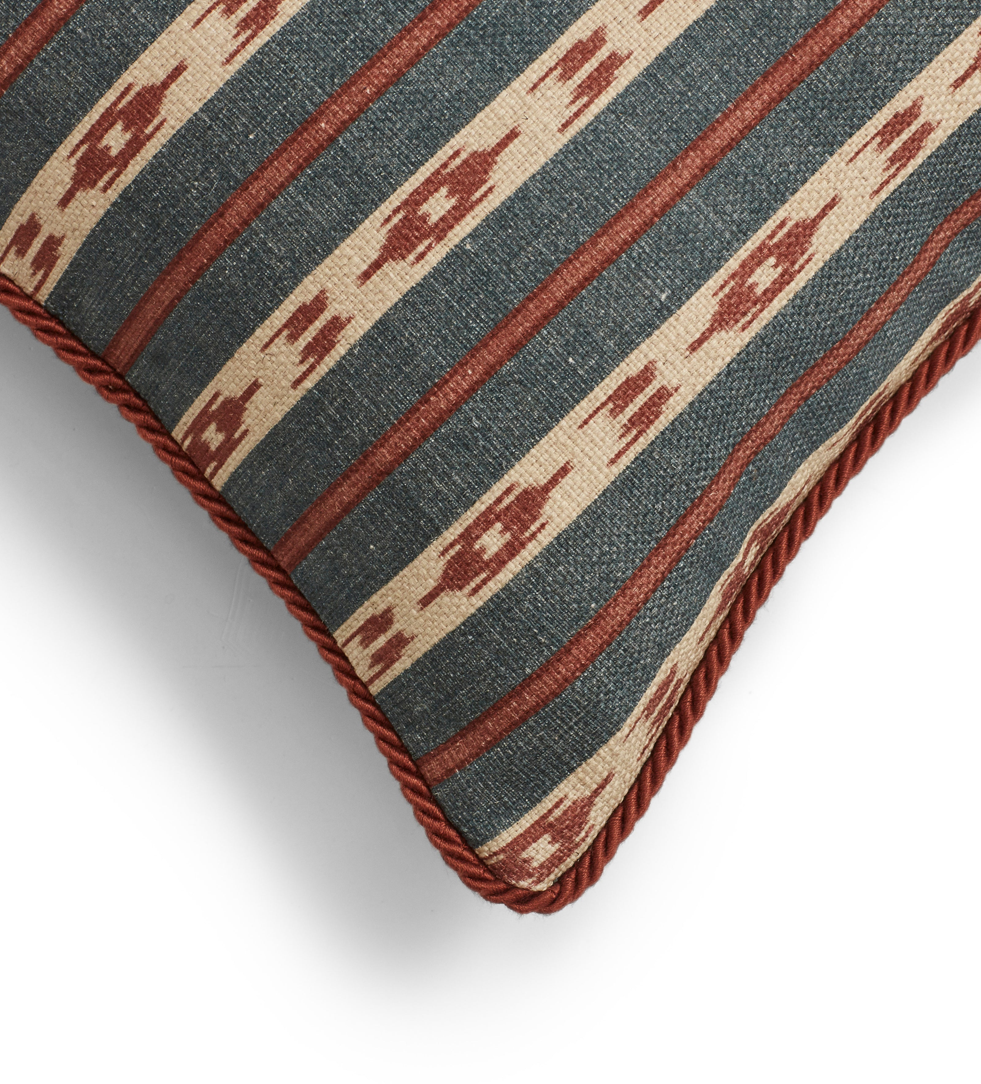 Kalimantan Cushion Cover - Air Force Blue/Russet