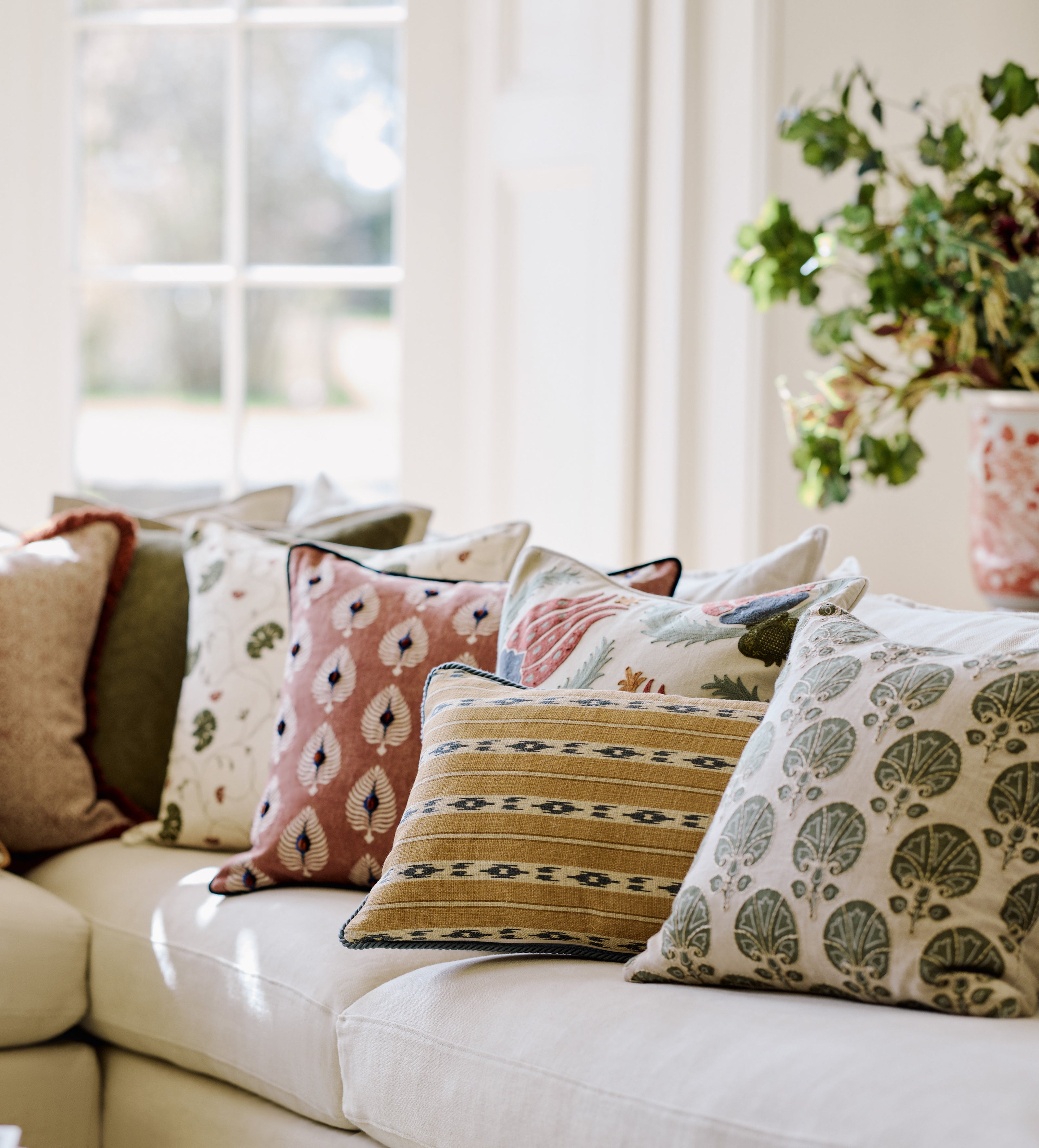 Kalimantan Cushion Cover - Ochre/Petrol