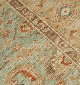 Wool Handknotted Rug - Light Green/Camel