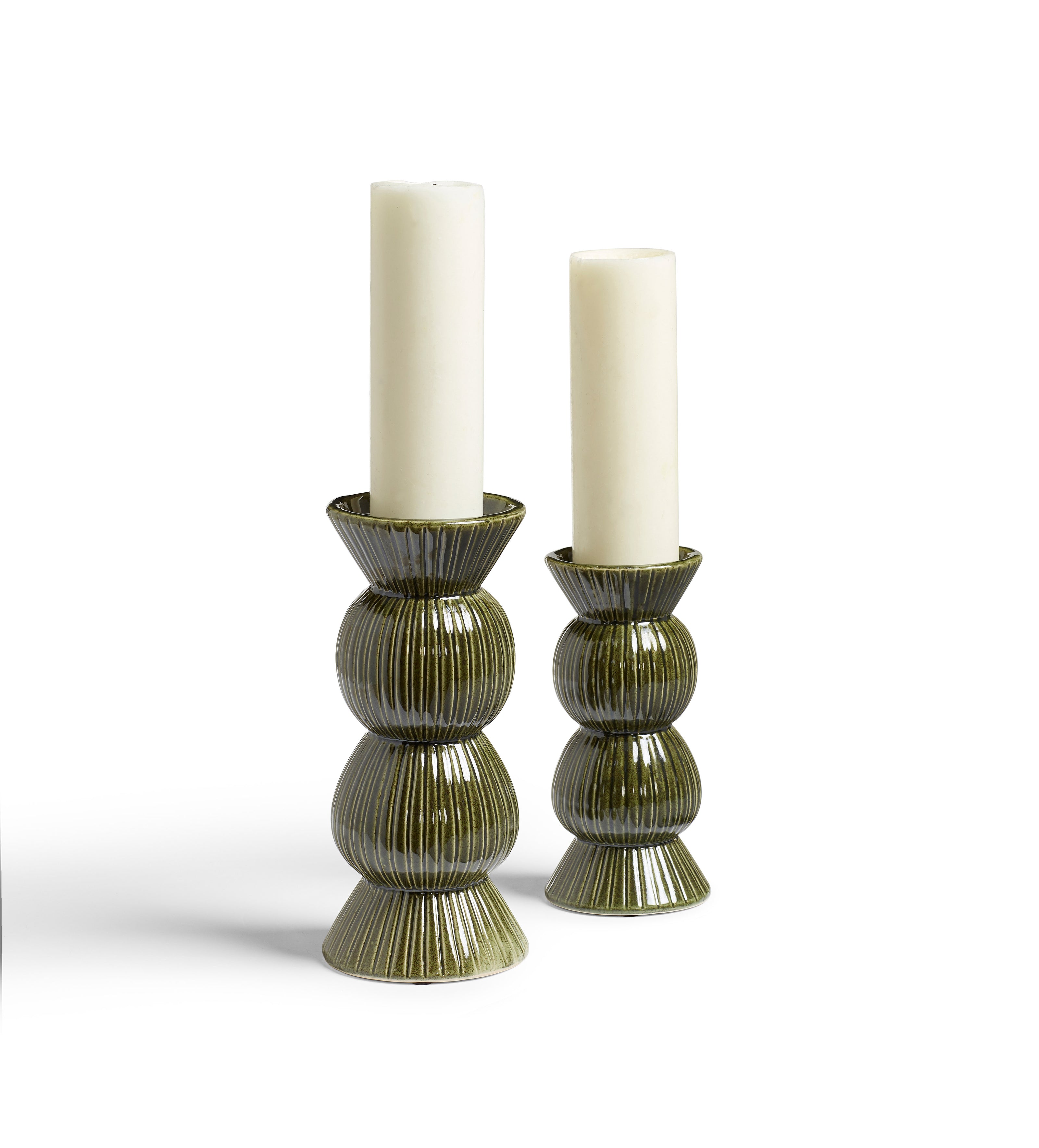Katskhi Candle Holders Pair - Green