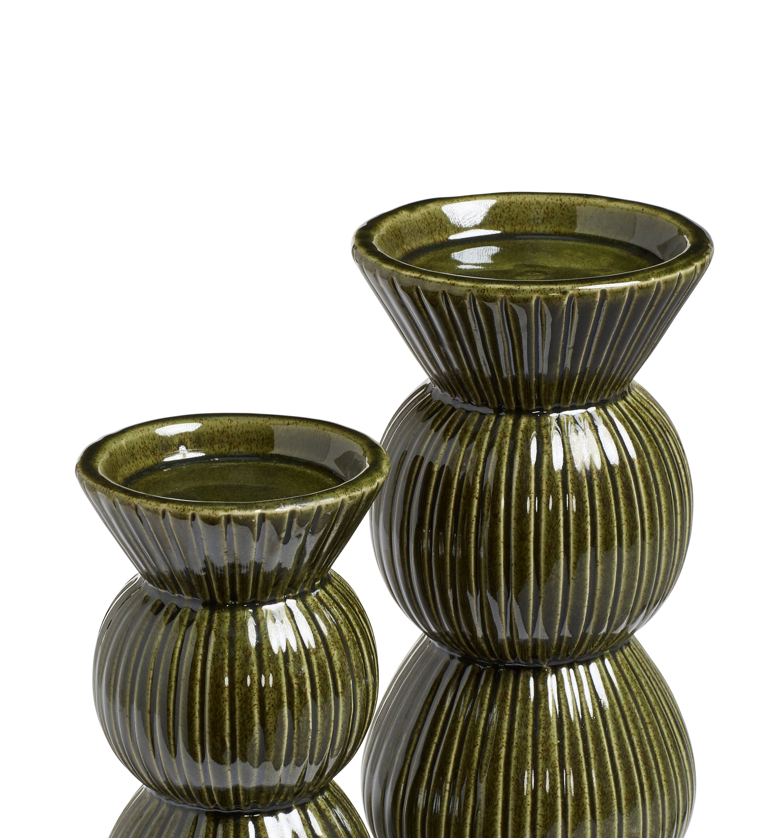 Katskhi Candle Holders Pair - Green