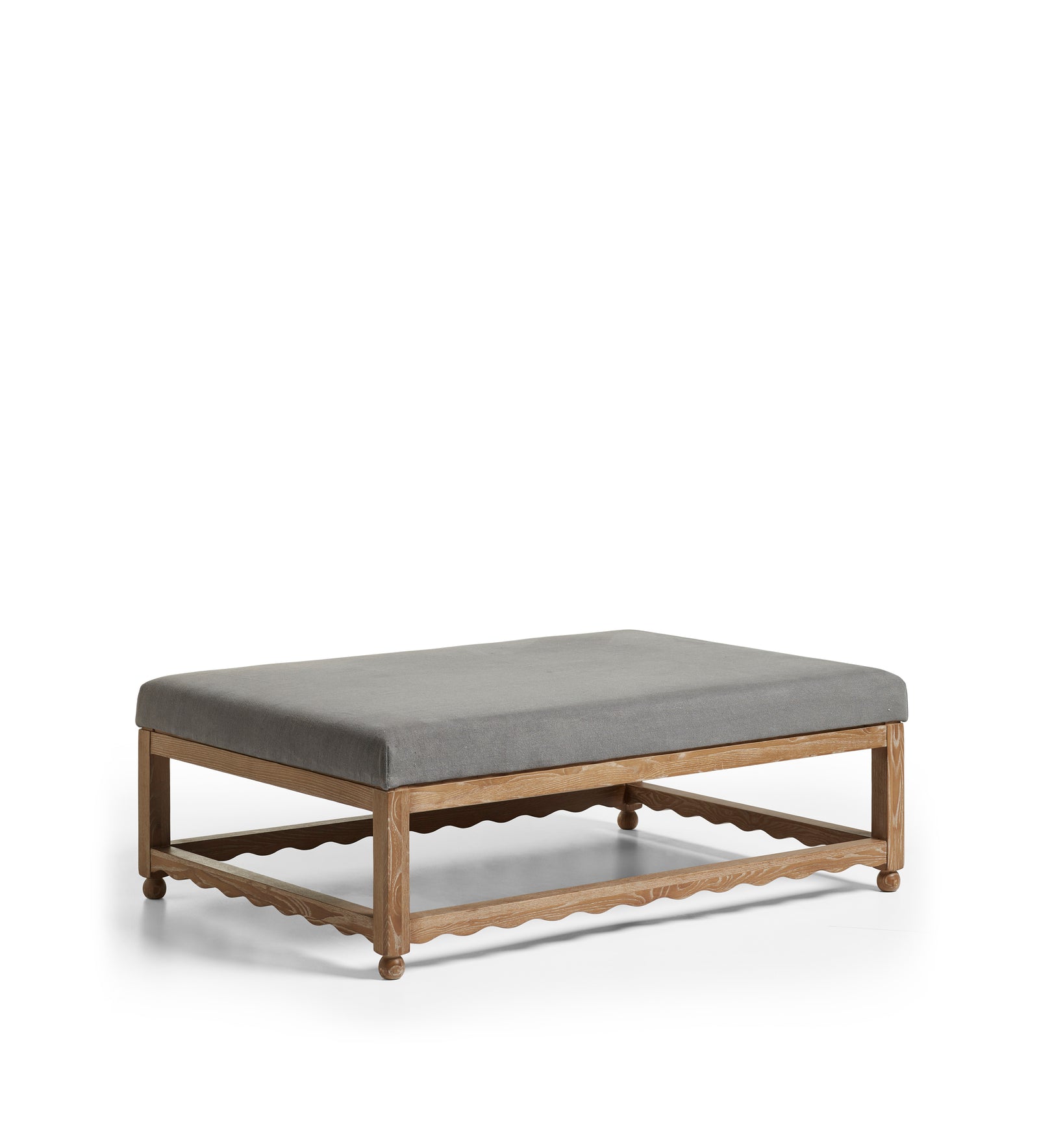 Kerensa Linen Ottoman - Charcoal