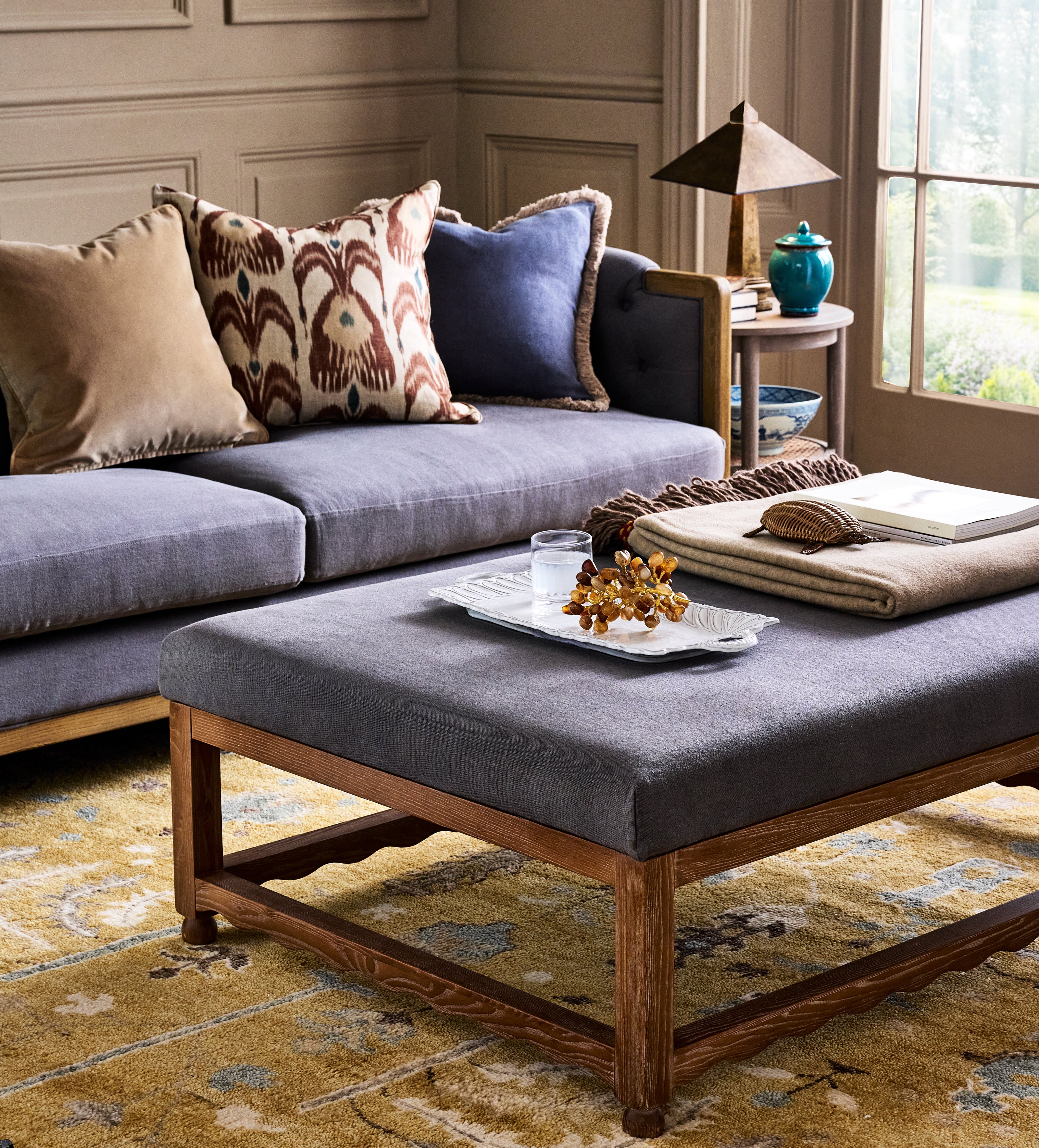 Kerensa Ottoman - Charcoal