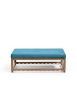 Kerensa Linen Ottoman - Cerulean