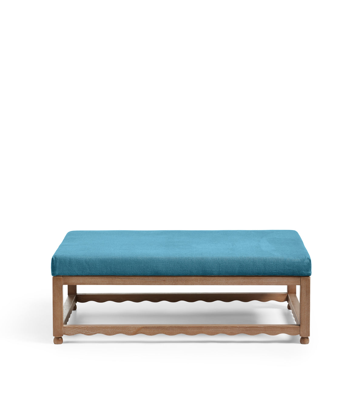 Kerensa Linen Ottoman - Cerulean