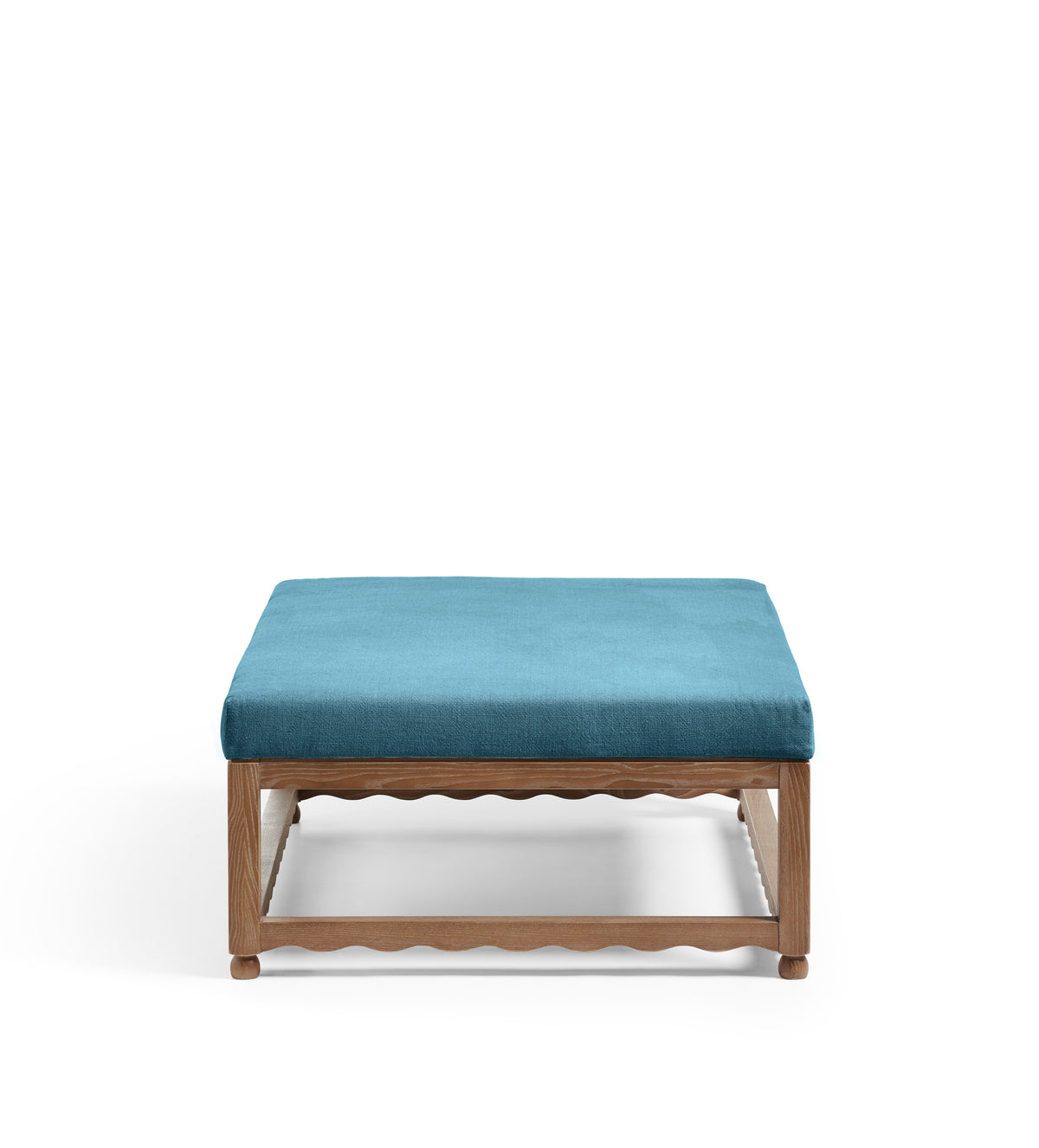 Kerensa Linen Ottoman - Cerulean