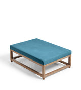 Kerensa Linen Ottoman - Cerulean