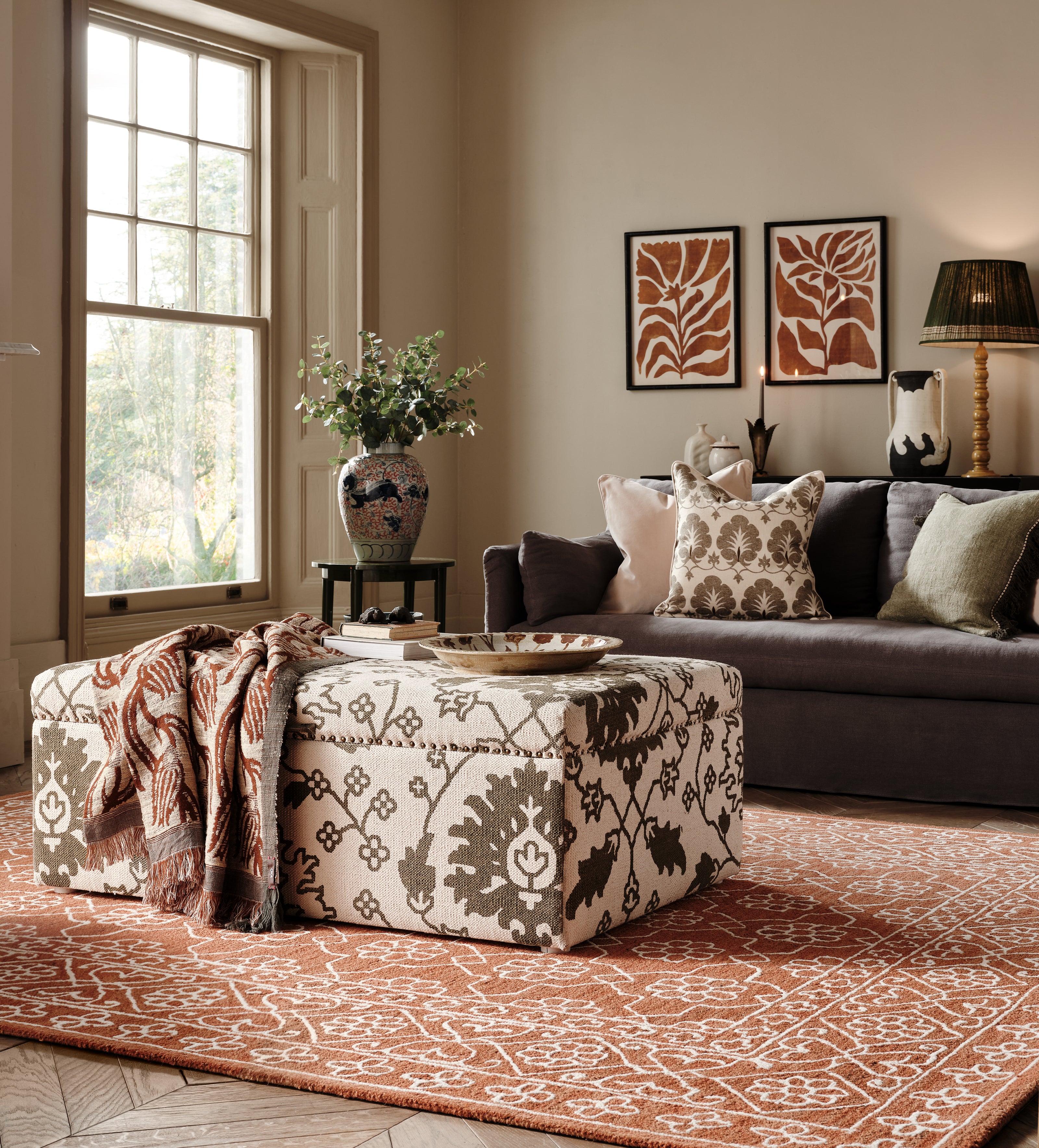 Khurshid Storage Ottoman - Green