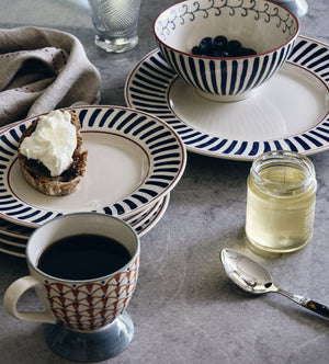 Kintaro Dinner Plates - Set of Four - Indigo Blue | OKA