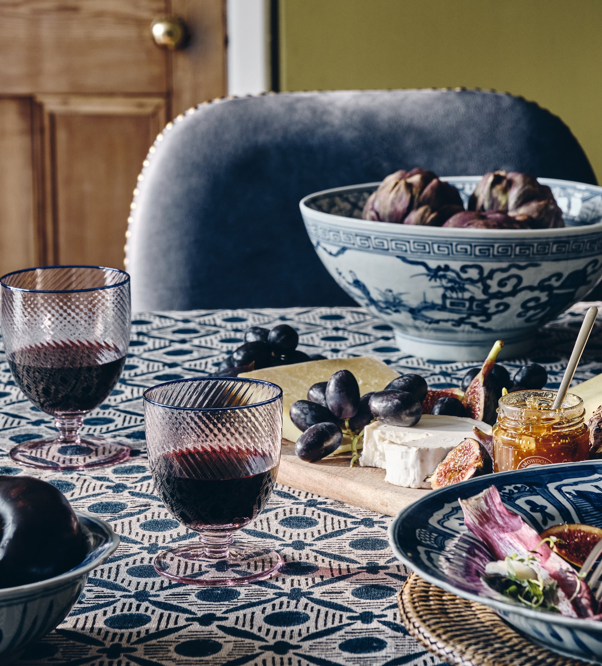 Kraak Deep Bowl - Large - Blue/White