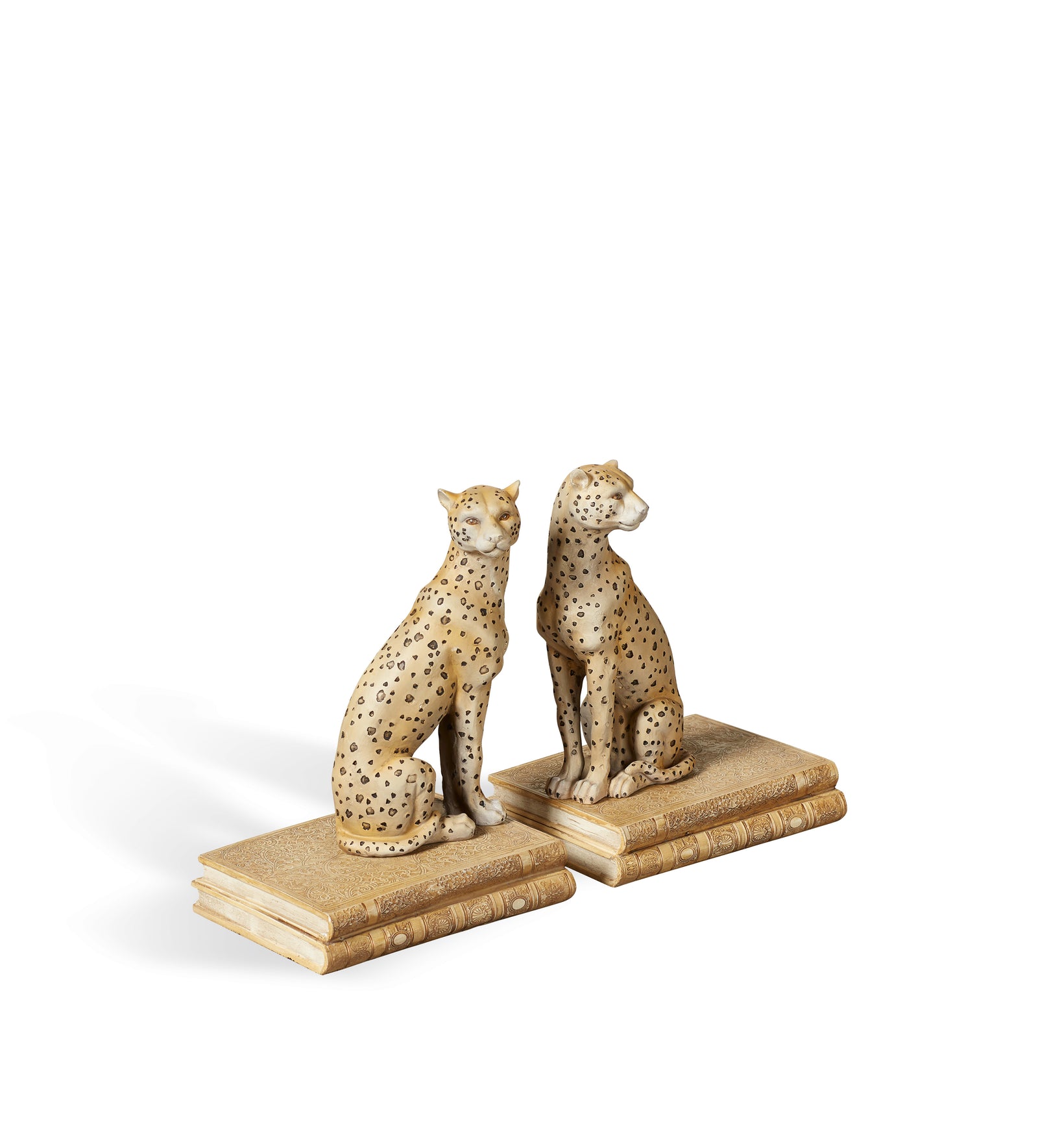 Lakadema Leopard Bookends - Cream