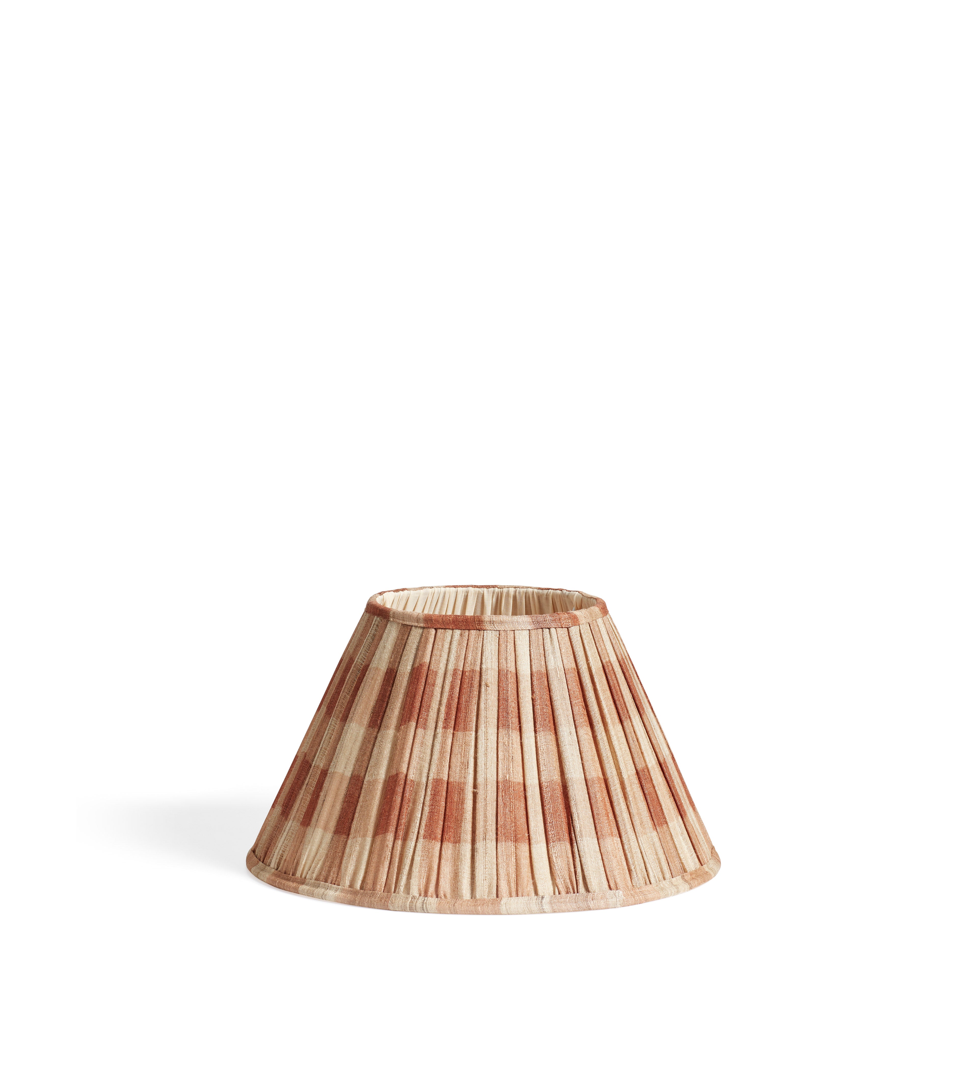 Lavanya Silk Pleated Lampshade 35cm - Apricot Orange | OKA