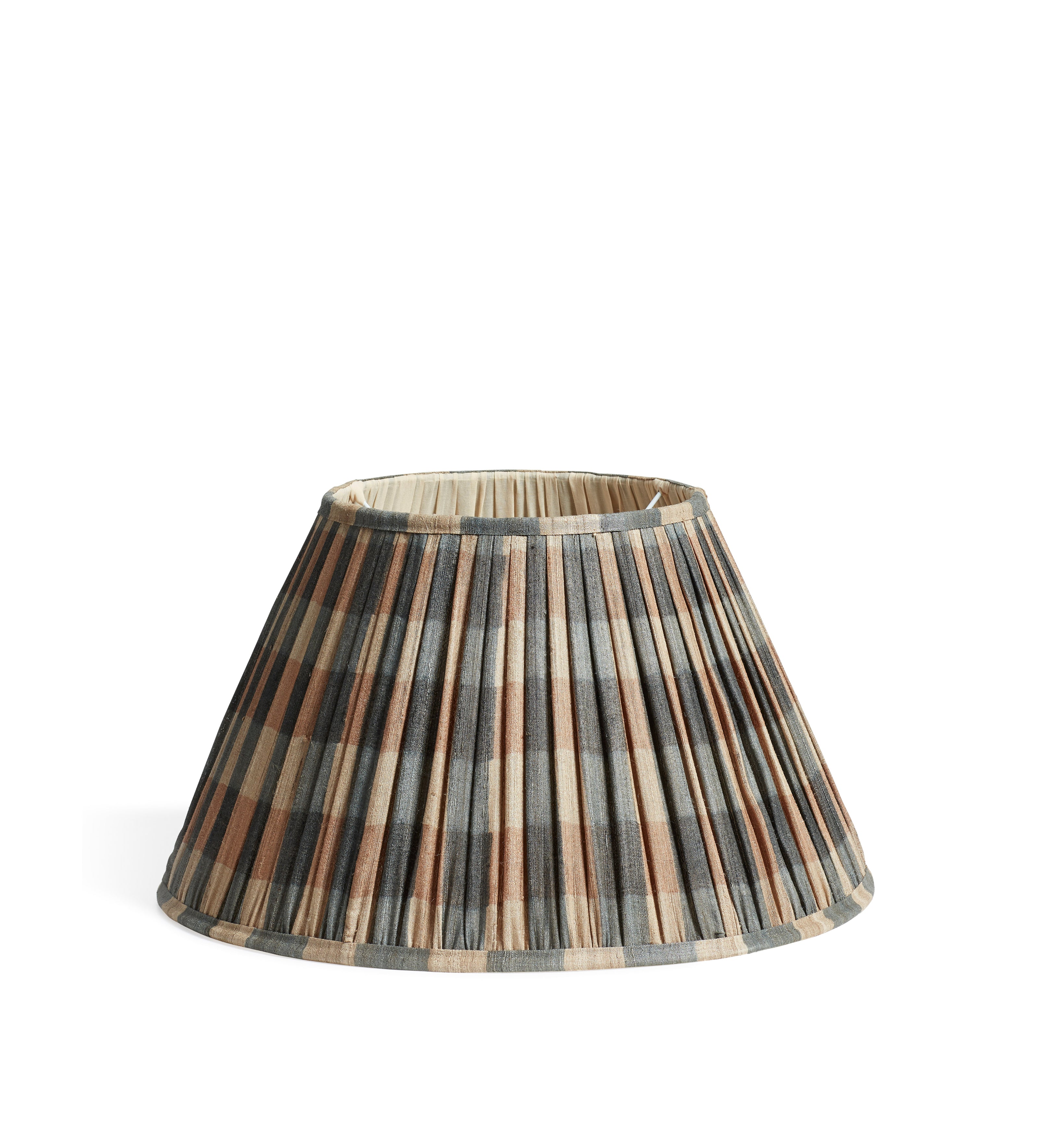 Lavanya Silk Pleated Lampshade 45cm - Heron Blue/Apricot