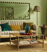 Lavanya Silk Pleated Lampshade 45cm - Heron Blue/Apricot